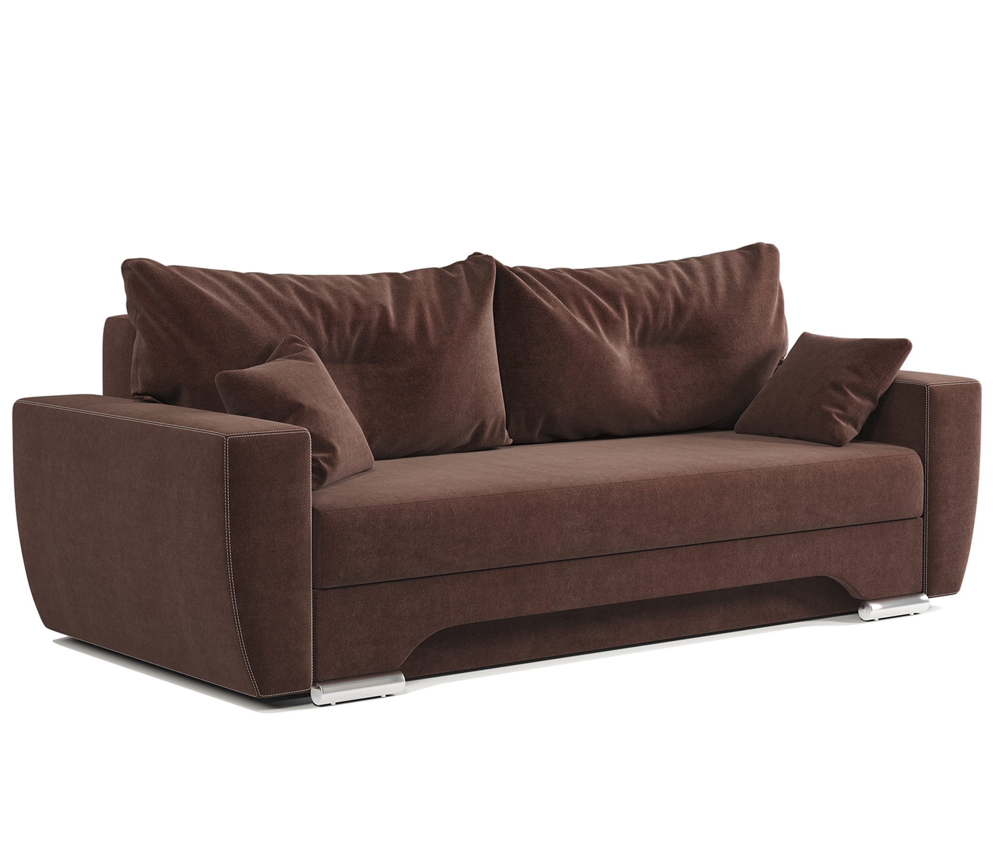 Изображение товара Диван раскладной Гамма ЕвроШаг 235x75x103 см велюр цвет шоколадный