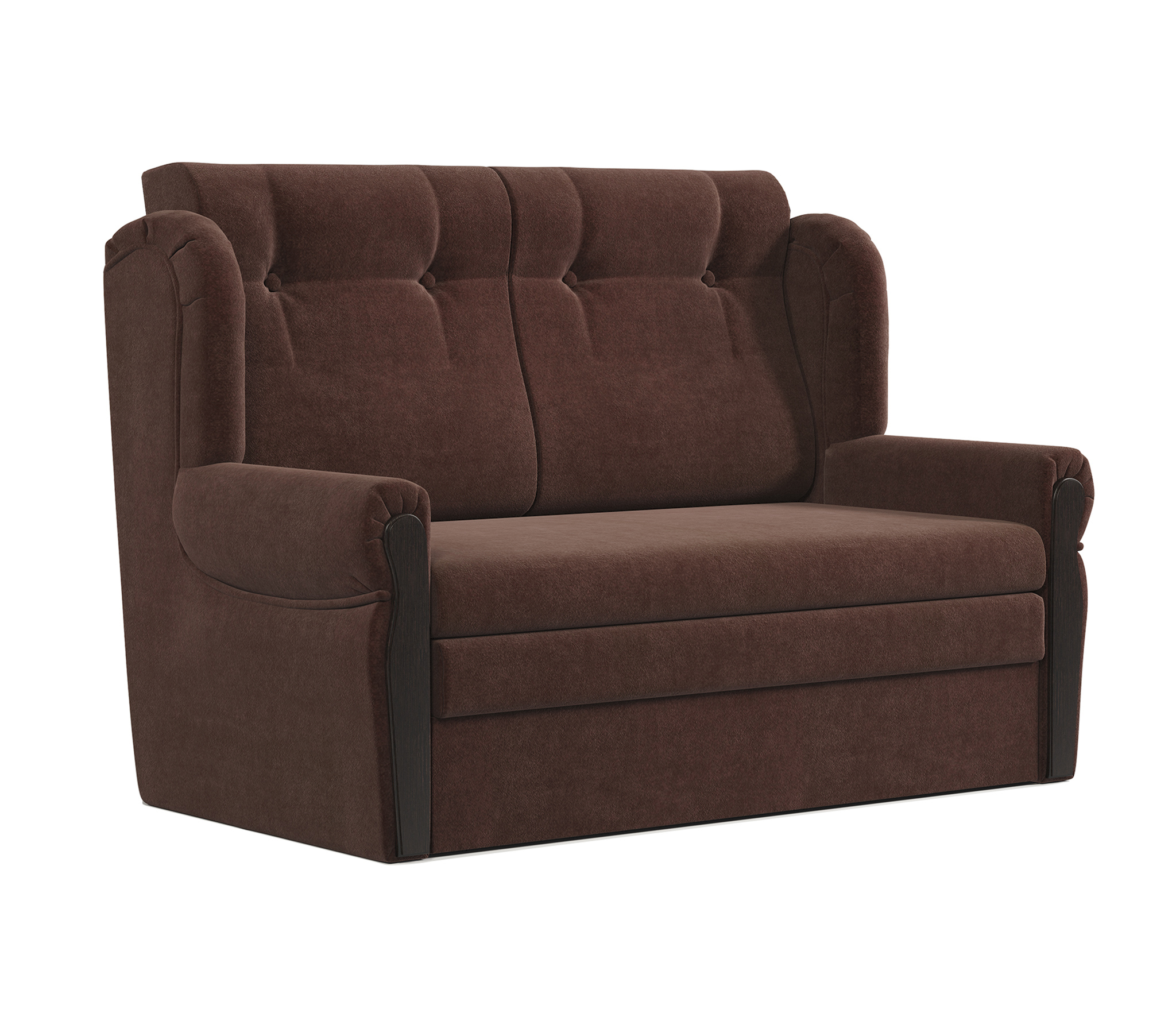 Изображение товара Диван раскладной Гамма Классика 2М велюр шоколадный 146х101х83 см