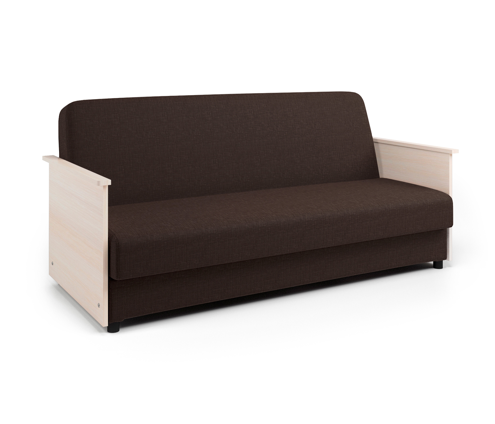 Изображение товара Диван раскладной Гамма Лига Д коричневый 202x93 см с ящиком и механизмом книжка