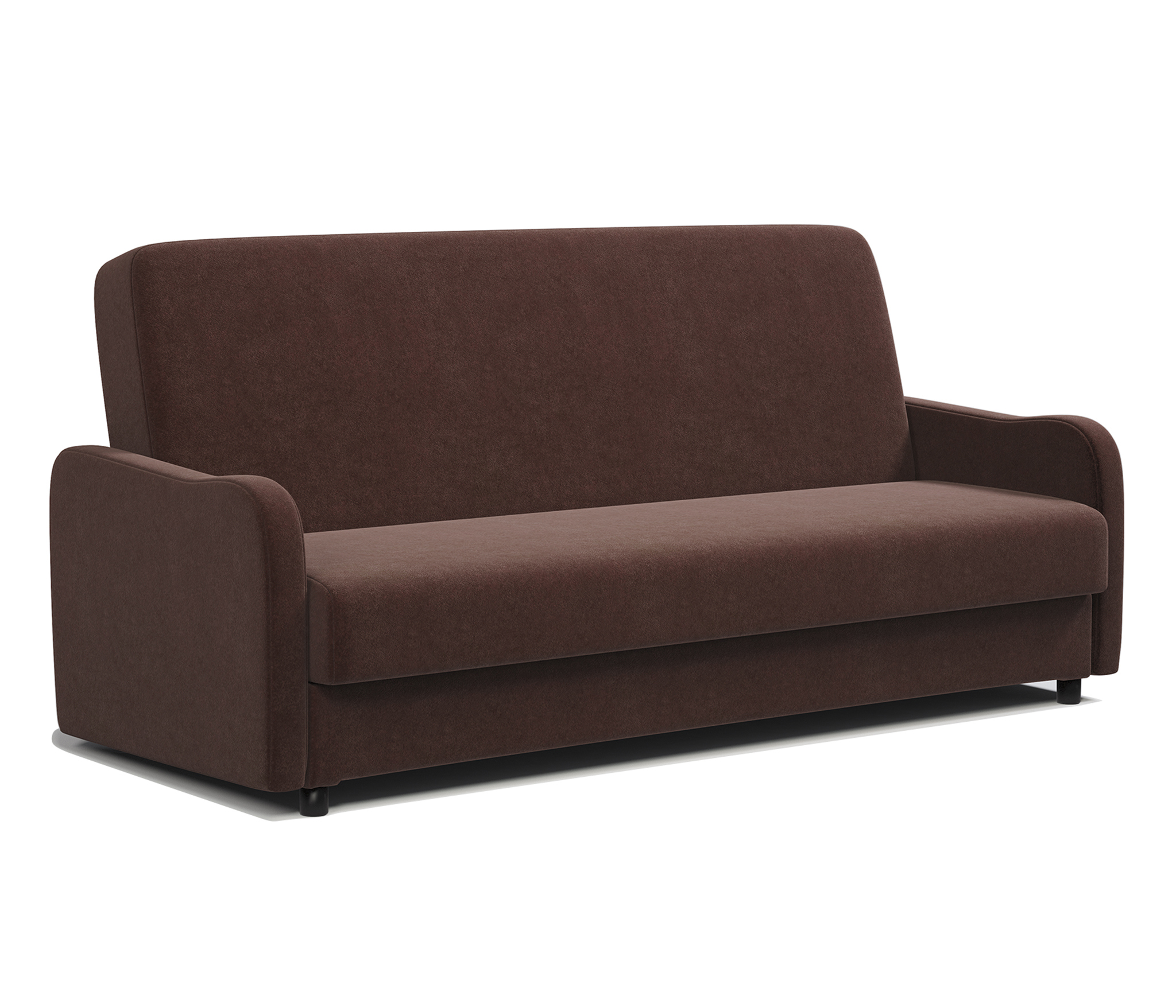 Изображение товара Диван раскладной Гамма Лига М с механизмом книжка из велюра коричневый