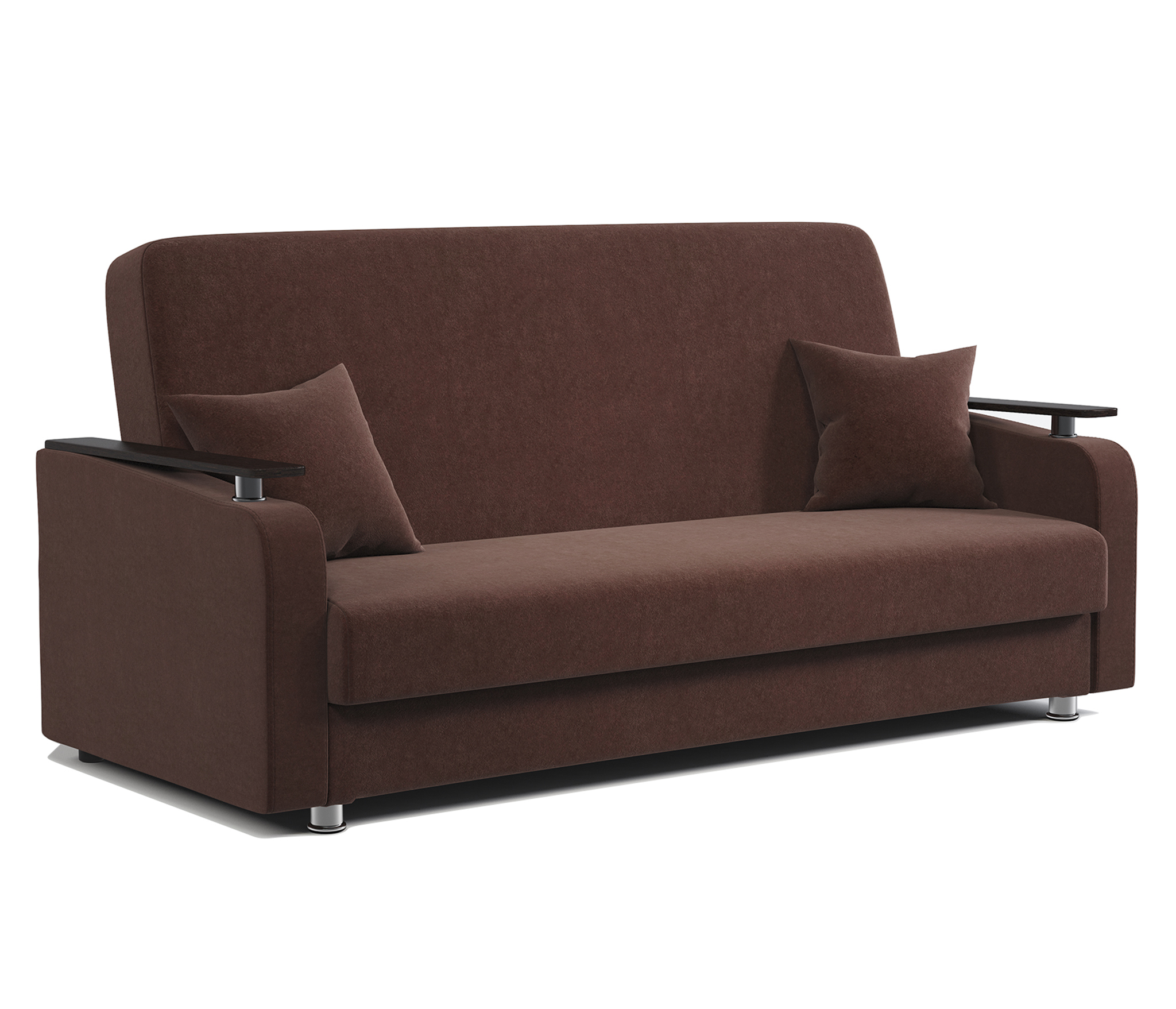 Изображение товара Диван раскладной Гамма Мелодия ДП 215x100 см велюр шоколадный классика