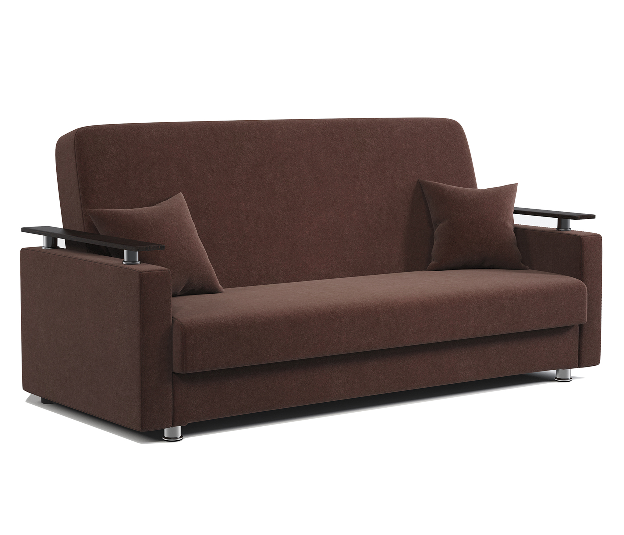 Изображение товара Диван раскладной Гамма Мелодия ДП №2 215x100x100 см велюр цвет шоколадный