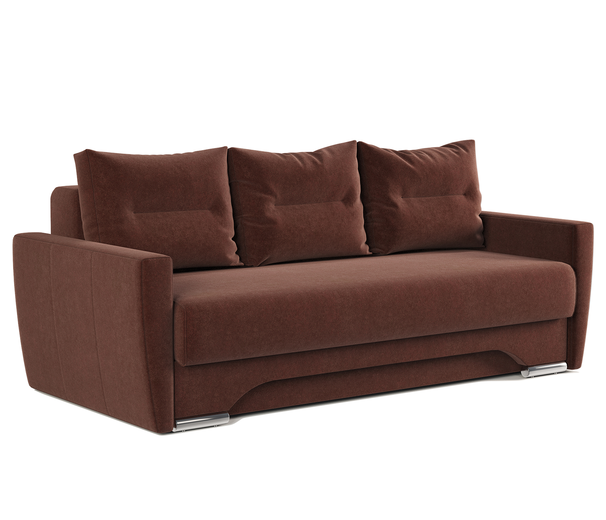 Изображение товара Диван раскладной Гамма Опера 130 216x70x95 см велюр цвет шоколадный