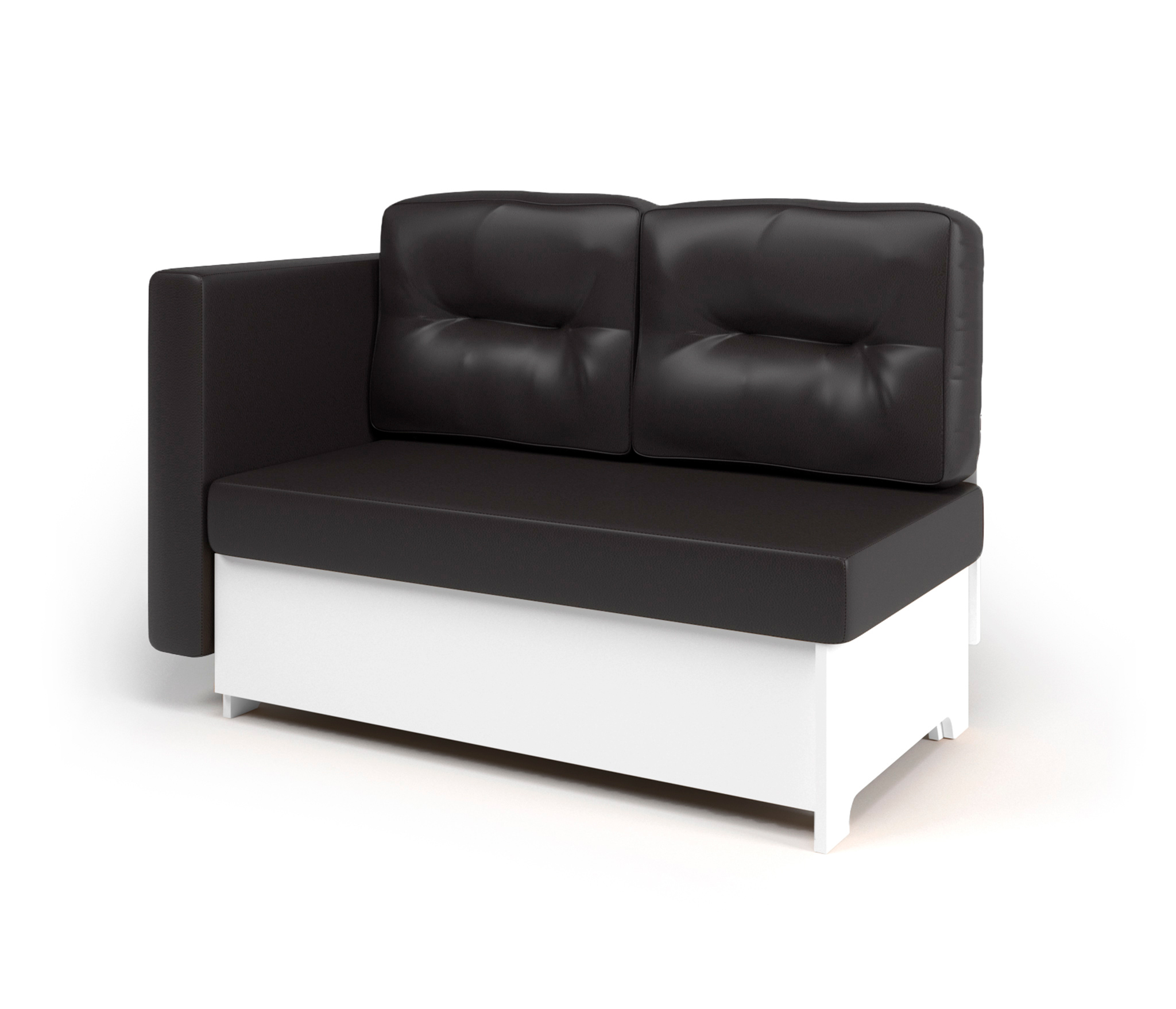 Изображение товара Кушетка Гамма 120 с механизмом еврокнижка и ящиком белый/шоколад