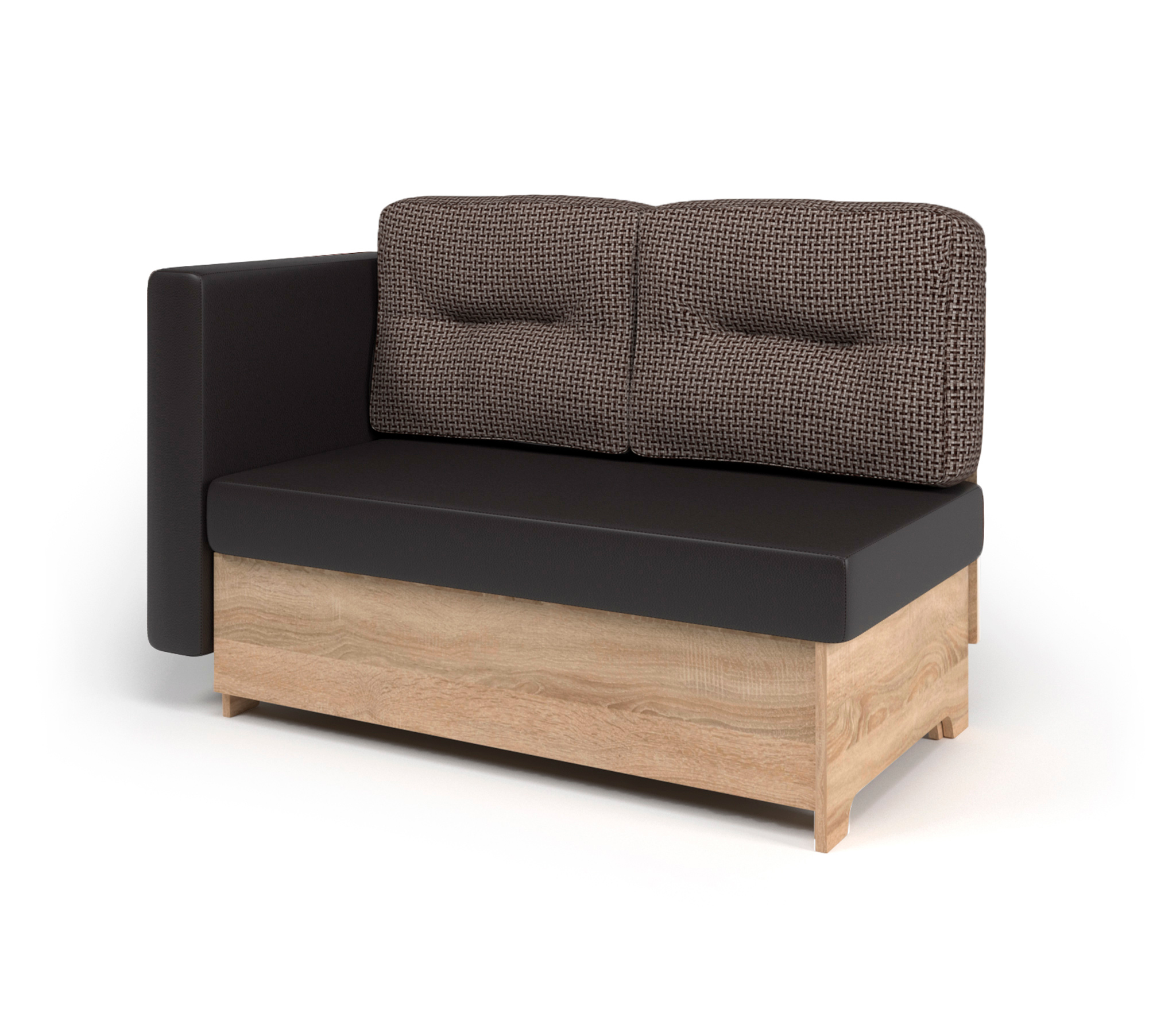 Изображение товара Кушетка Гамма 120 левый угол 125x86x61 см шоколад/корфу