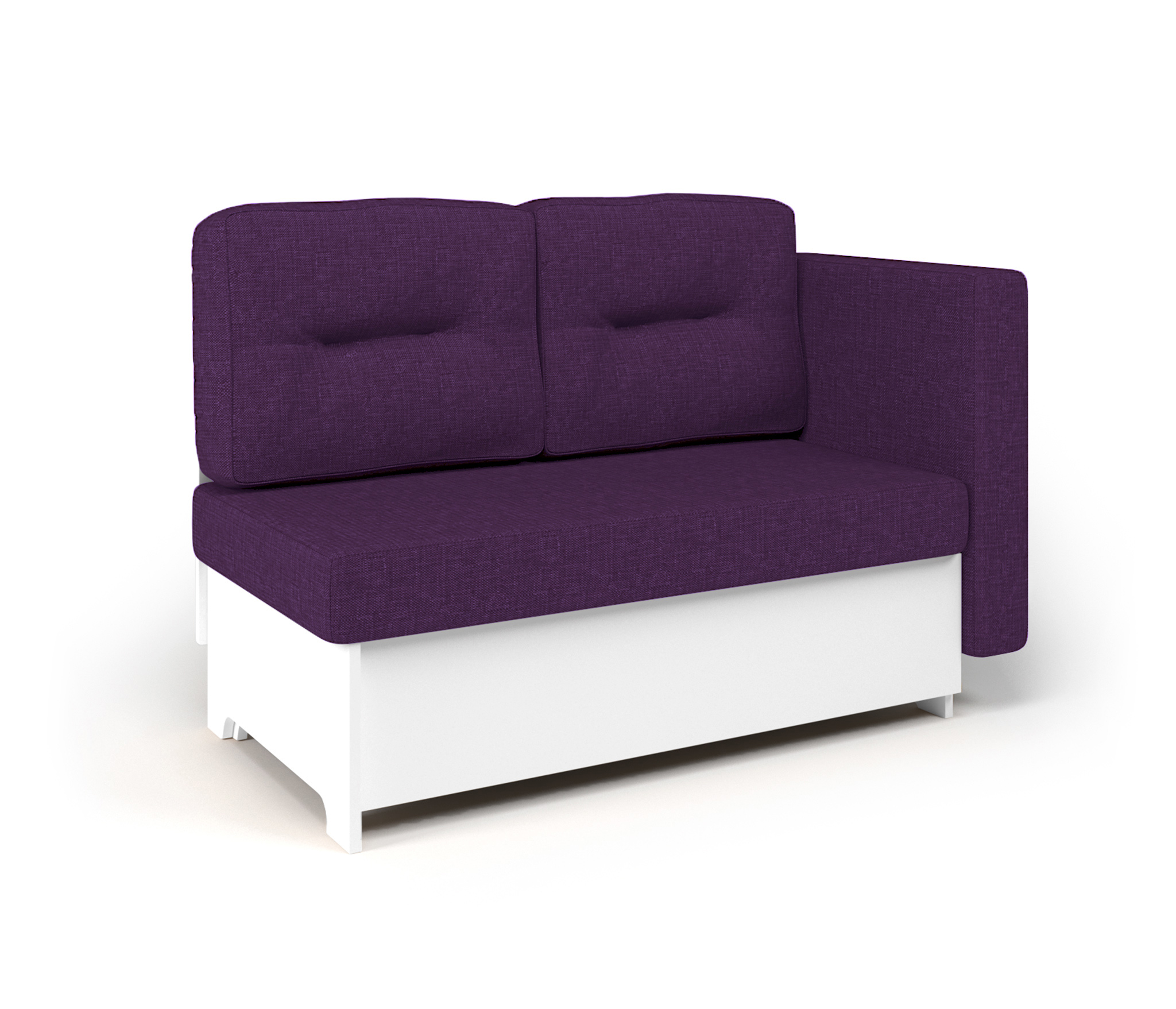 Изображение товара Кушетка Гамма 120 угол правый 125x86x61 см искусственная кожа цвет белый/фиолетовый