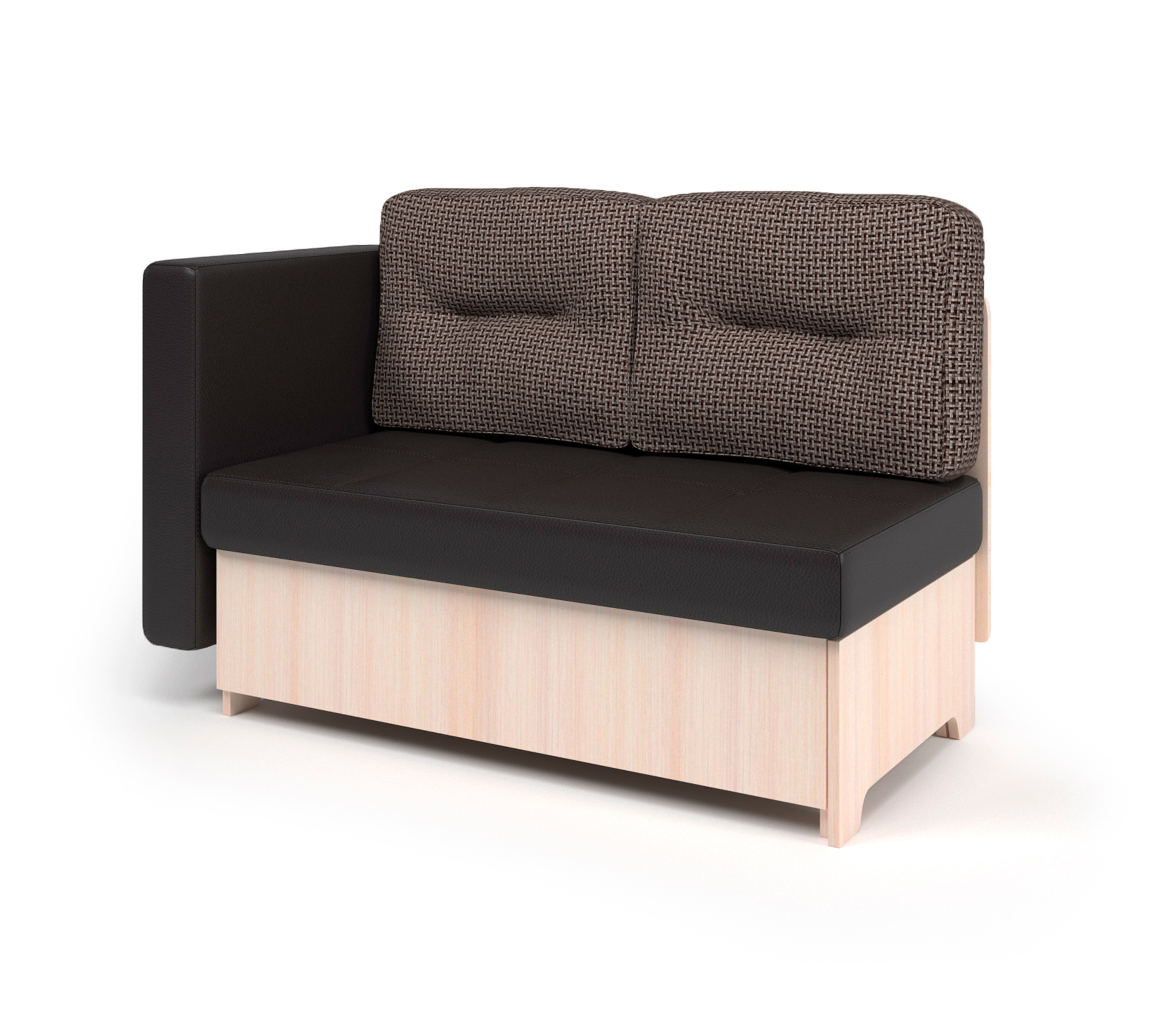 Изображение товара Кушетка Гамма Лайт угол левый 125x86x61 см искусственная кожа цвет шоколад/корфу