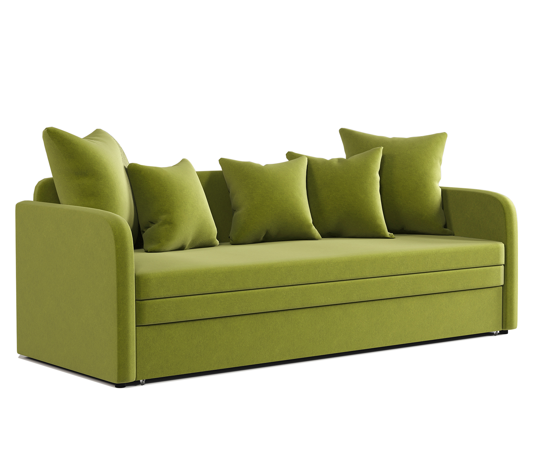 Изображение товара Диван раскладной Гамма Трио-2 210x72x80 см велюр зеленый современный стиль