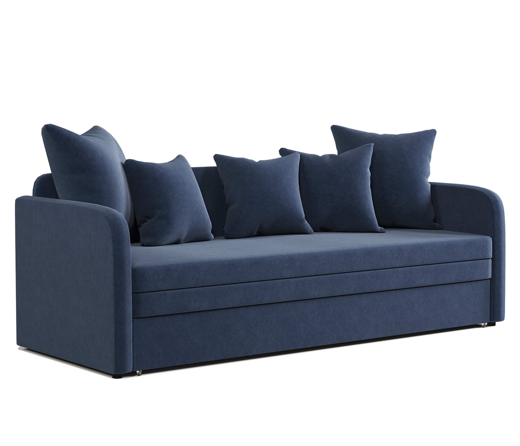Изображение товара Диван раскладной Гамма Трио-2 210x72x80 см велюр цвет синий