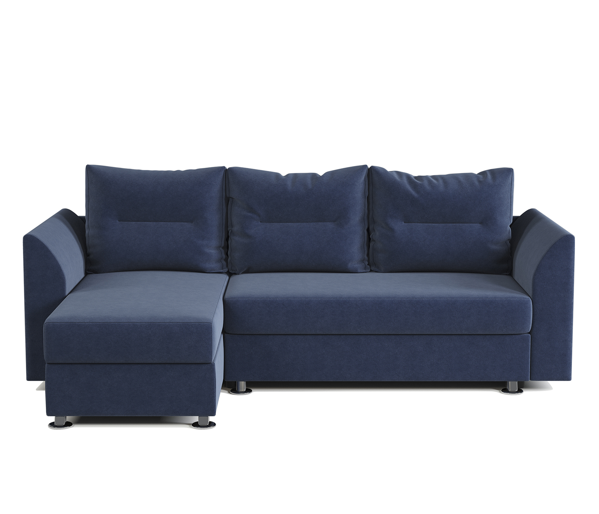 Изображение товара Диван угловой Гамма Ария Скала угол левый 225x78x150 см велюр цвет синий