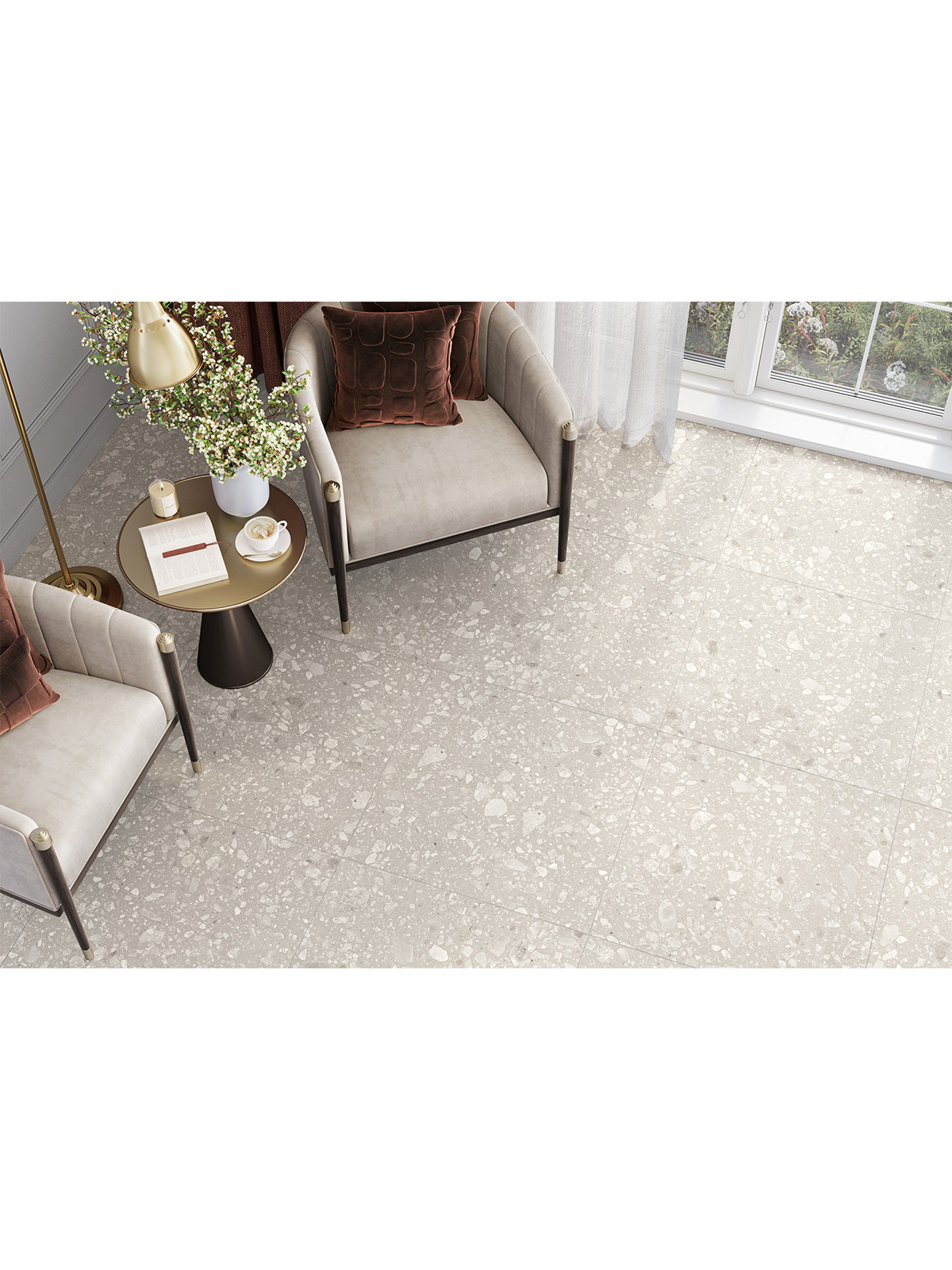 Изображение товара Керамогранит New trend Crush D60261M 60x60см цвет бежевый