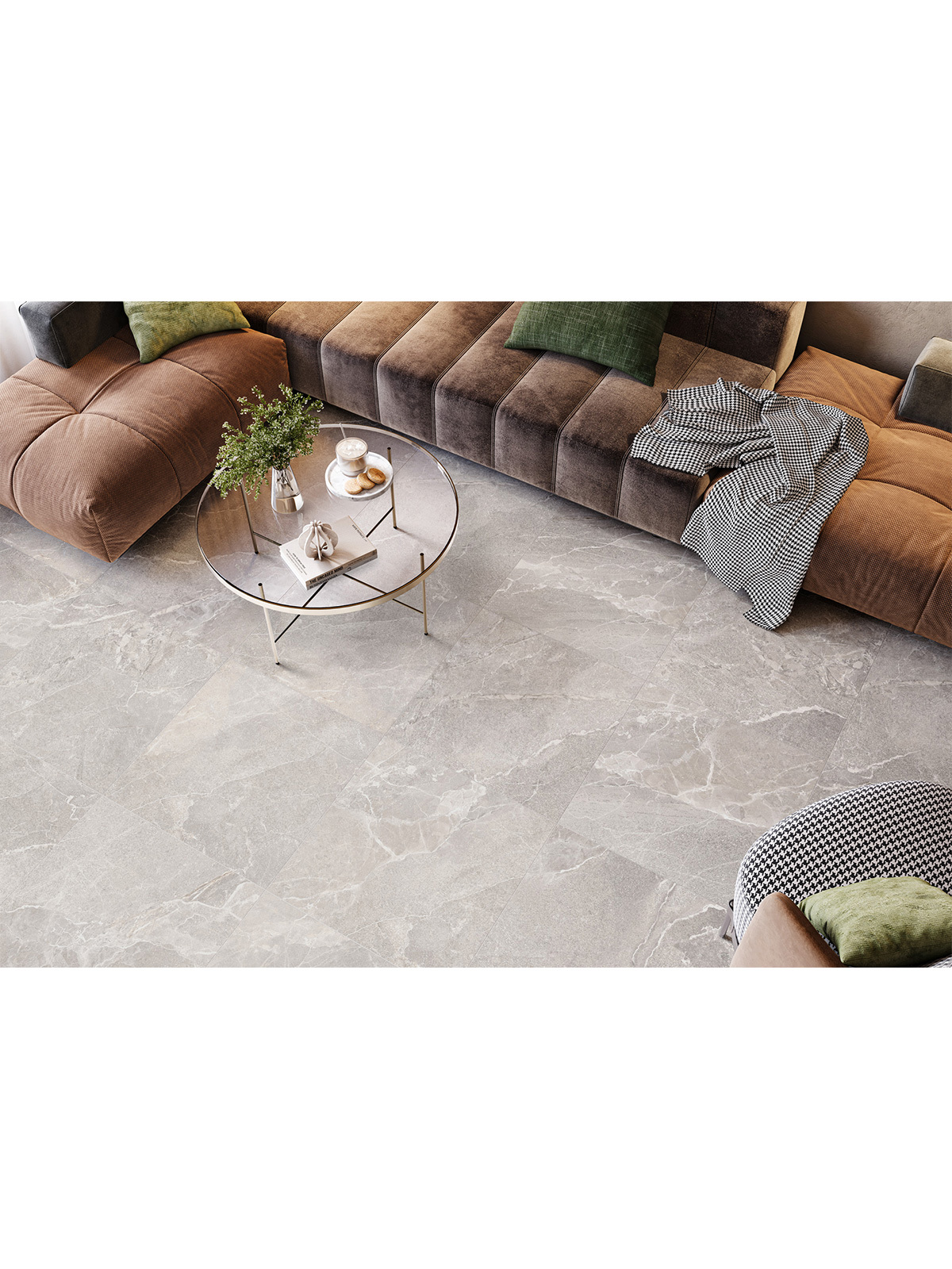 Изображение товара Керамогранит New trend Karakum 60x60см серый мрамор спецэффект carving