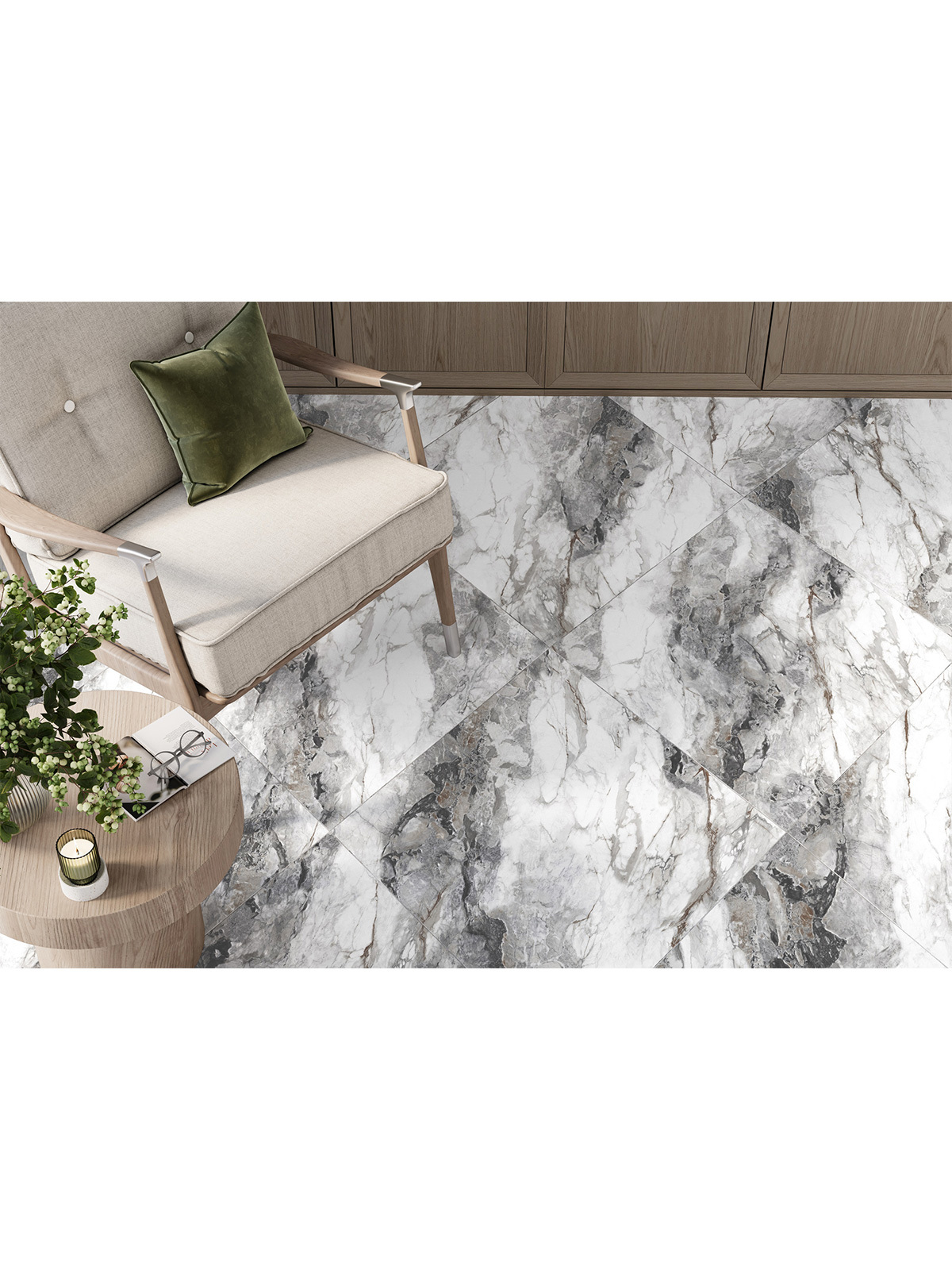 Изображение товара Керамогранит New trend Karakum D60263M 60x60см мрамор эффект белый