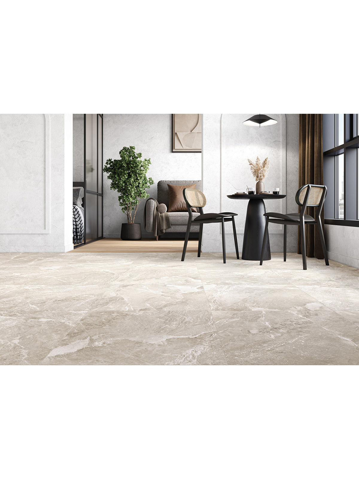 Изображение товара Керамогранит New trend Wild D60262M 60x60см бежевый мраморный рельеф матовый