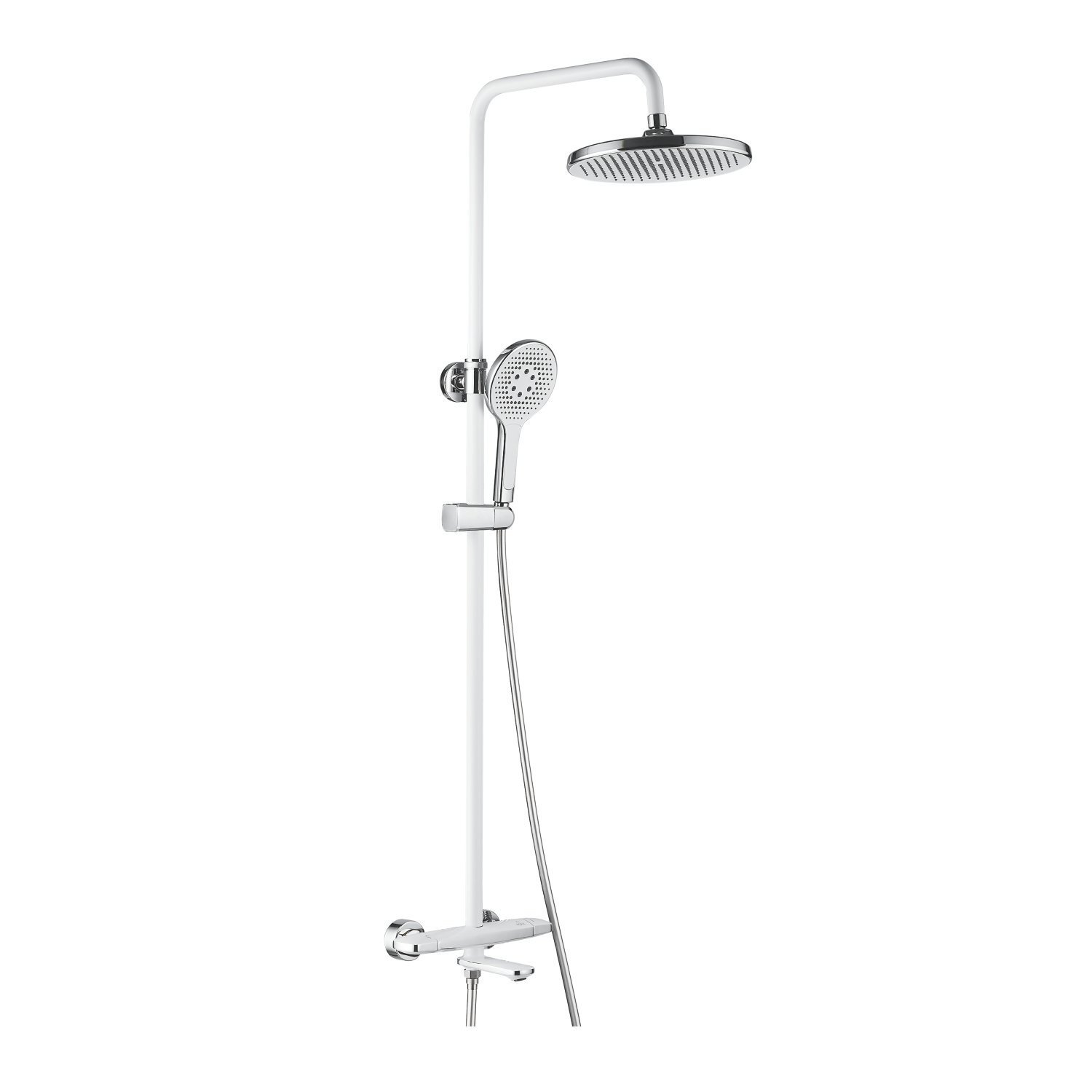 Изображение товара Душевая стойка Rose R R3996F 3 режимная цвет белый/хром Изображение товара Душевая стойка Rose R R3996F 3 режимная цвет белый/хром