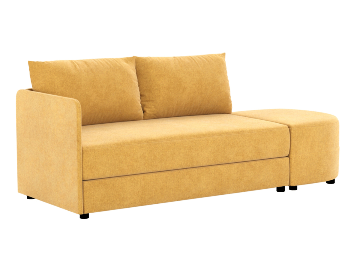 Изображение товара Диван прямой Стелс 195171 с пуфом, горчичный цвет