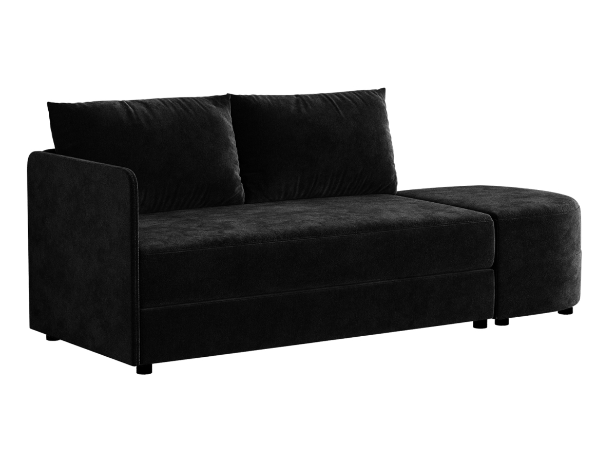 Изображение товара Диван прямой Правила мебели Стелс 190229 141x78x144 см рогожка цвет черный