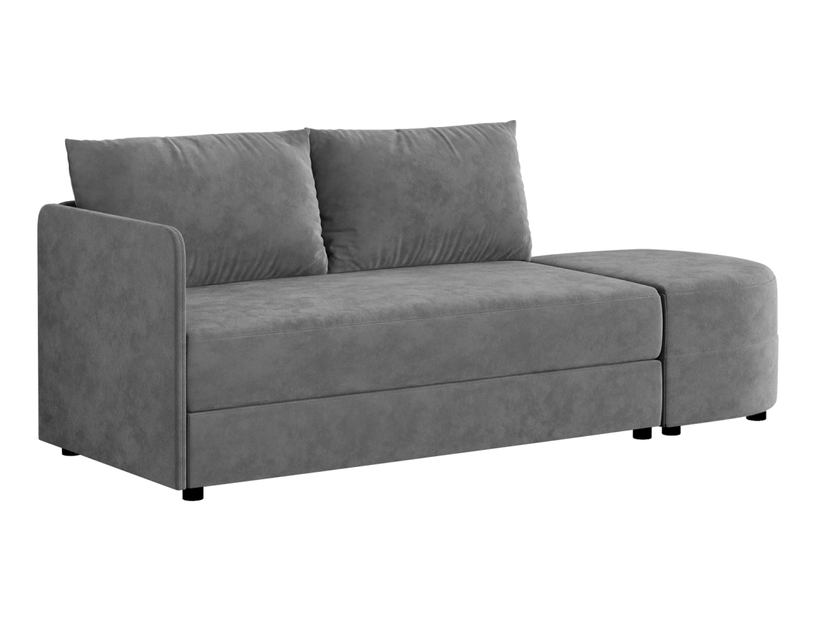 Изображение товара Диван прямой Стелс 190227 с пуфом цвет серый велюр