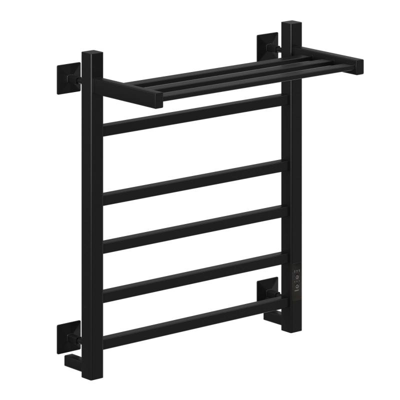 Изображение товара Полотенцесушитель электрический Mixline FORTUNE 530x800 мм 445 Вт с полкой лесенка цвет черный