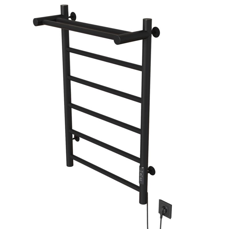 Изображение товара Электрический полотенцесушитель Mixline VEGA 500x800 мм 318 Вт черный с полкой