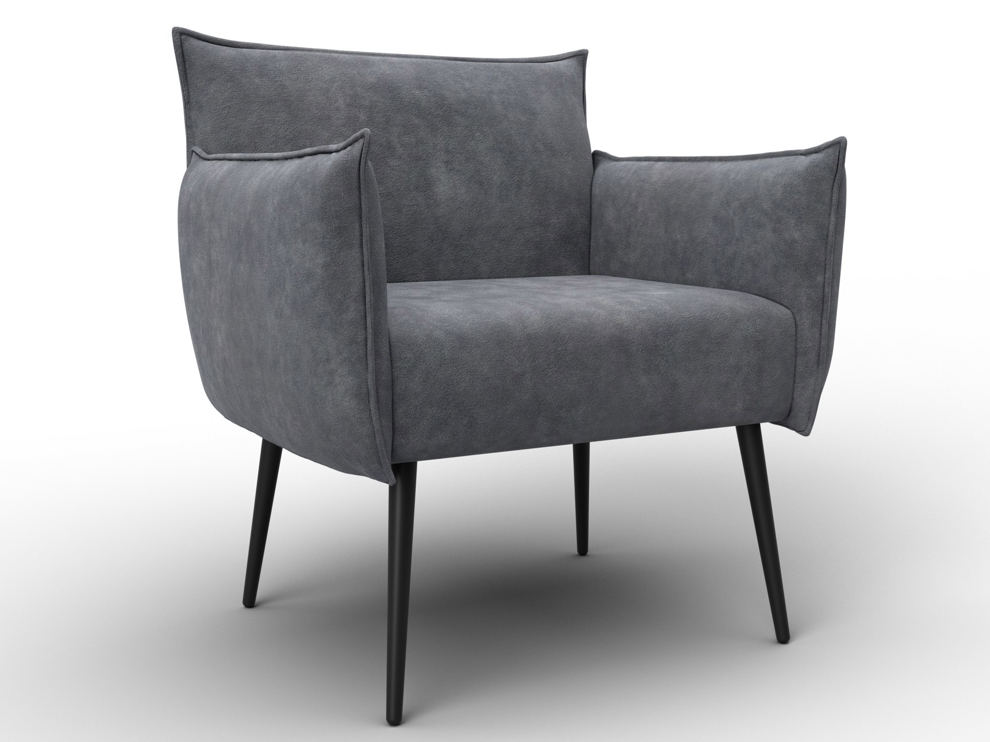 Изображение товара Кресло Лига-083 из велюра темно-серого цвета, компактное и эргономичное для дома и офиса