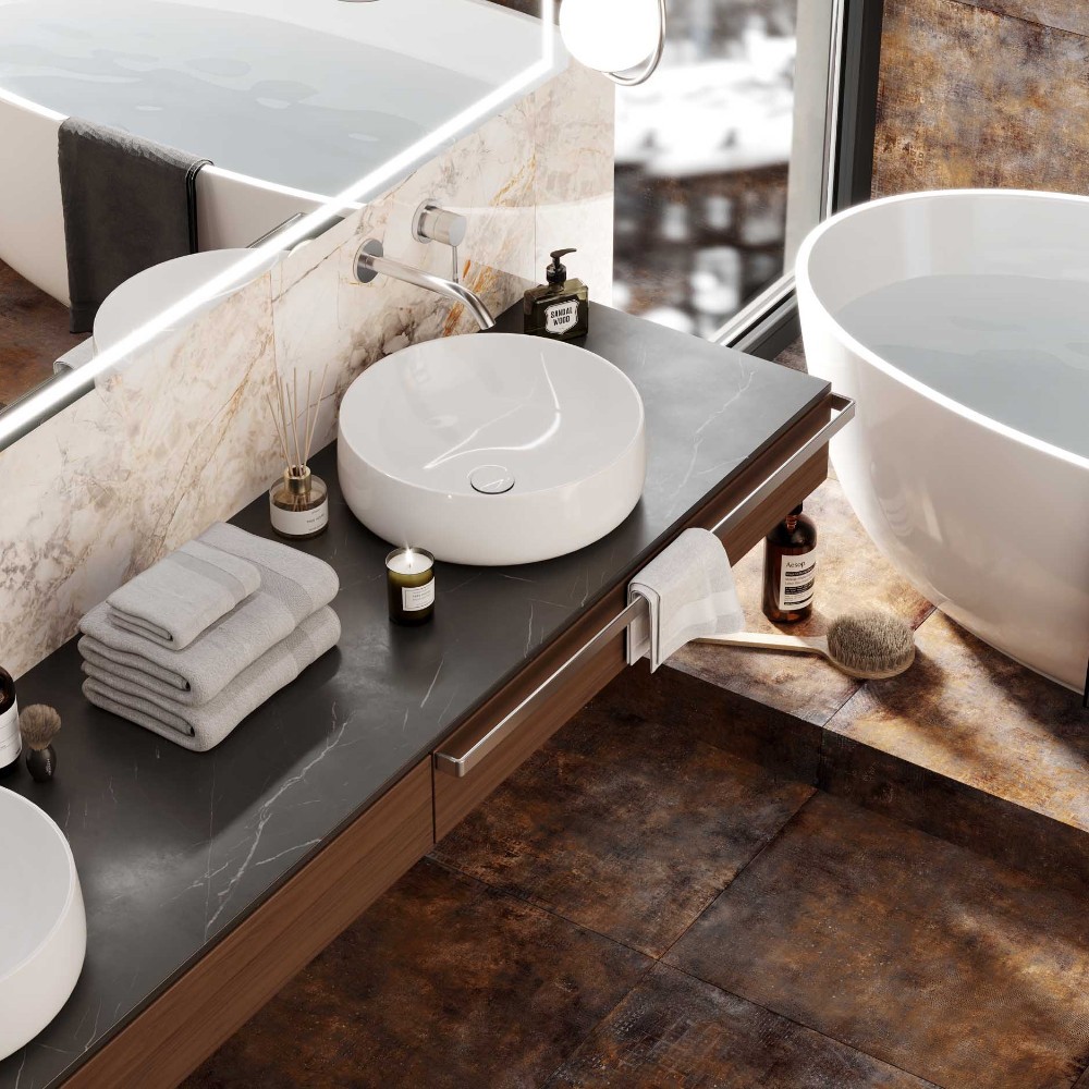 Изображение товара Керамогранит Estima Fusion 60x60 см коричневый для интерьера и фасада