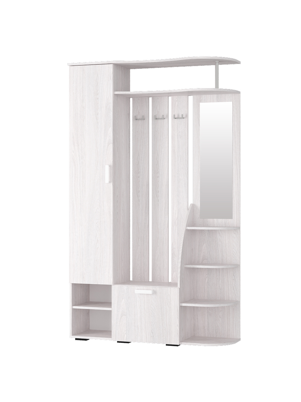 Изображение товара Комплект мебели для прихожей Bts Анора 120.2x201.8x35.6 см ЛДСП цвет ясень белый