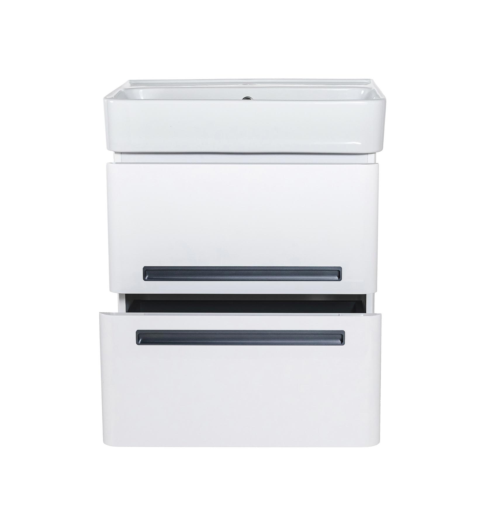 Изображение товара Тумба под раковину Олимпия подвесная 55 см 2 ящика белая