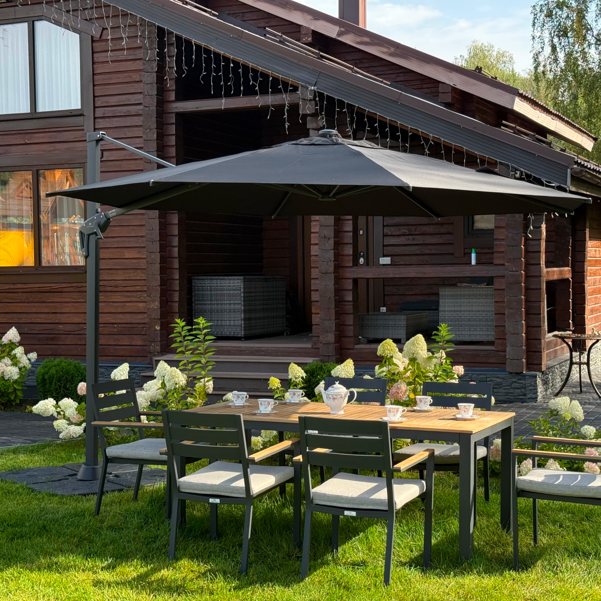 Изображение товара Зонт с опорой Royal family SKY круглый 350x350 см черный