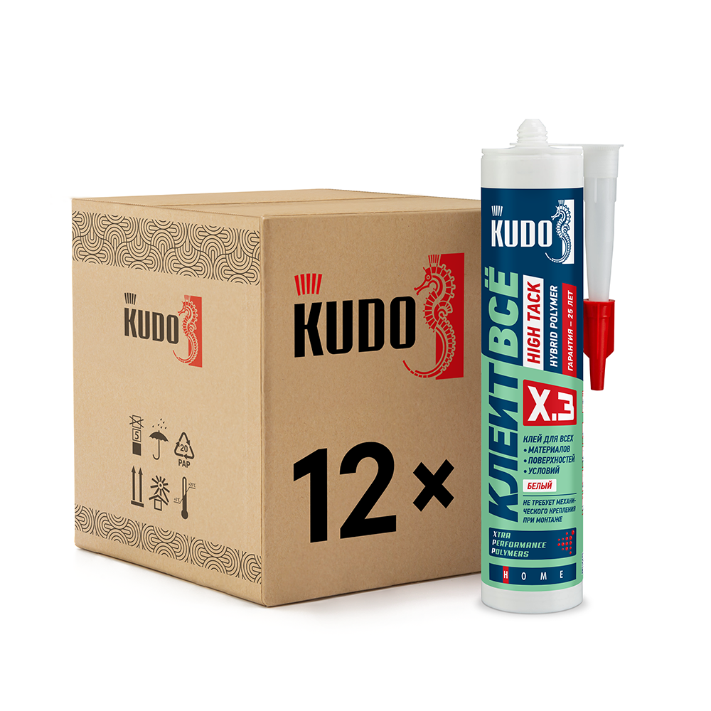 Изображение товара Клей монтажный Kudo High tack белый 280 мл KX-3W 12 шт