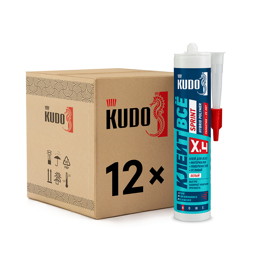 Изображение товара Клей монтажный Kudo Sprint белый 280 мл KX-4W 12 шт