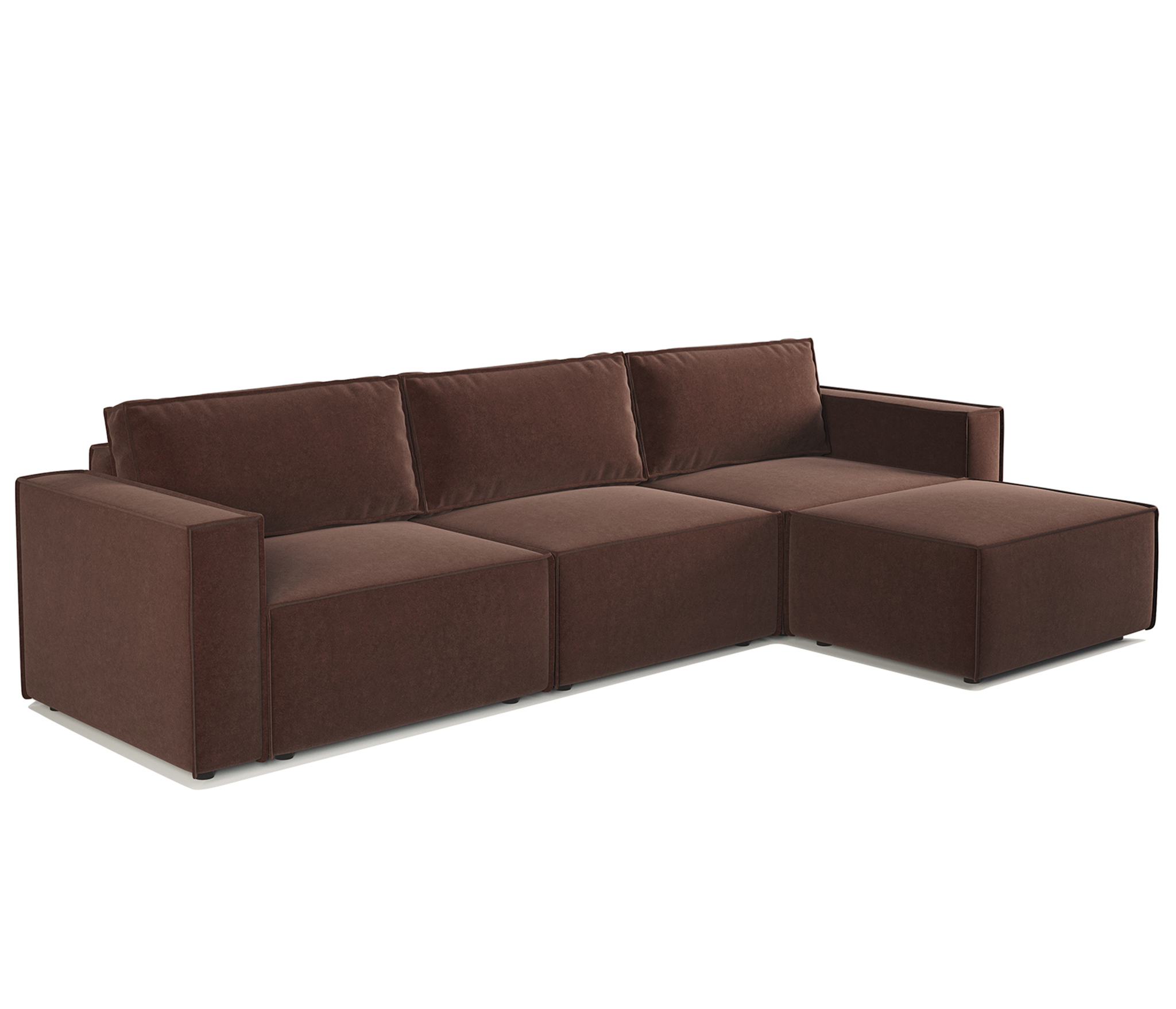 Изображение товара Модульный диван Гамма Шарм 25 из велюра, угловой, 6 мест, шоколад