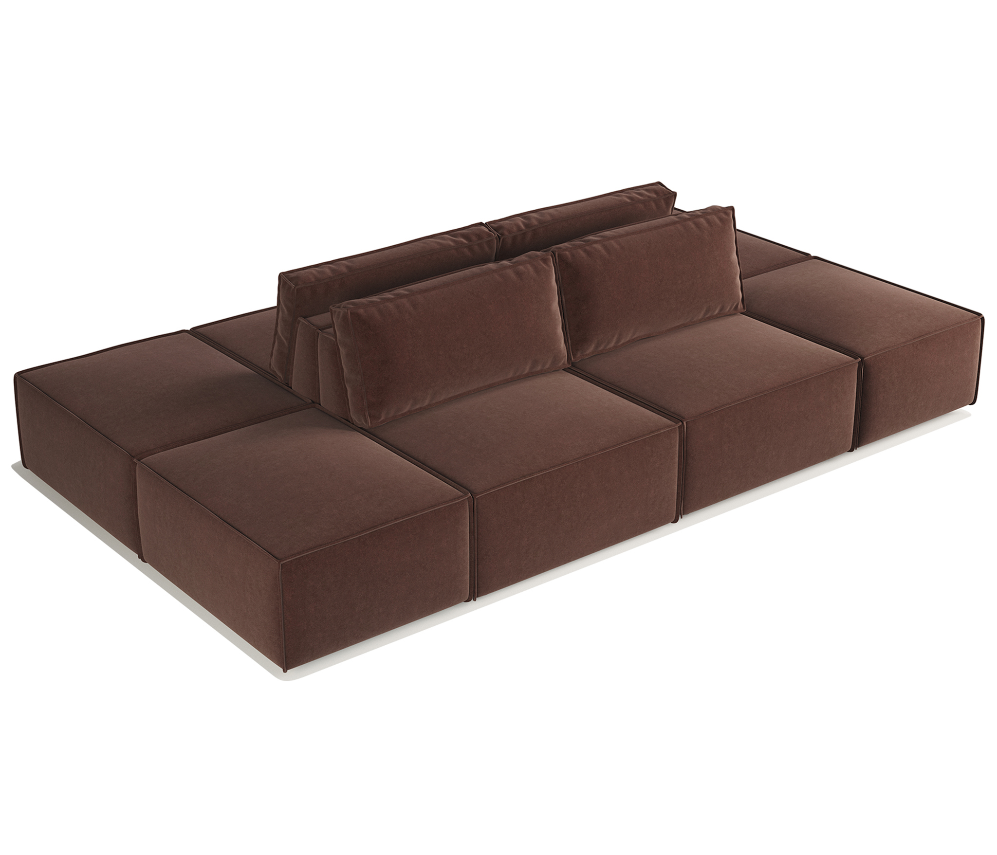 Изображение товара Модульный диван Гамма Шарм 25 из велюра коричневого цвета 340x70x180 см