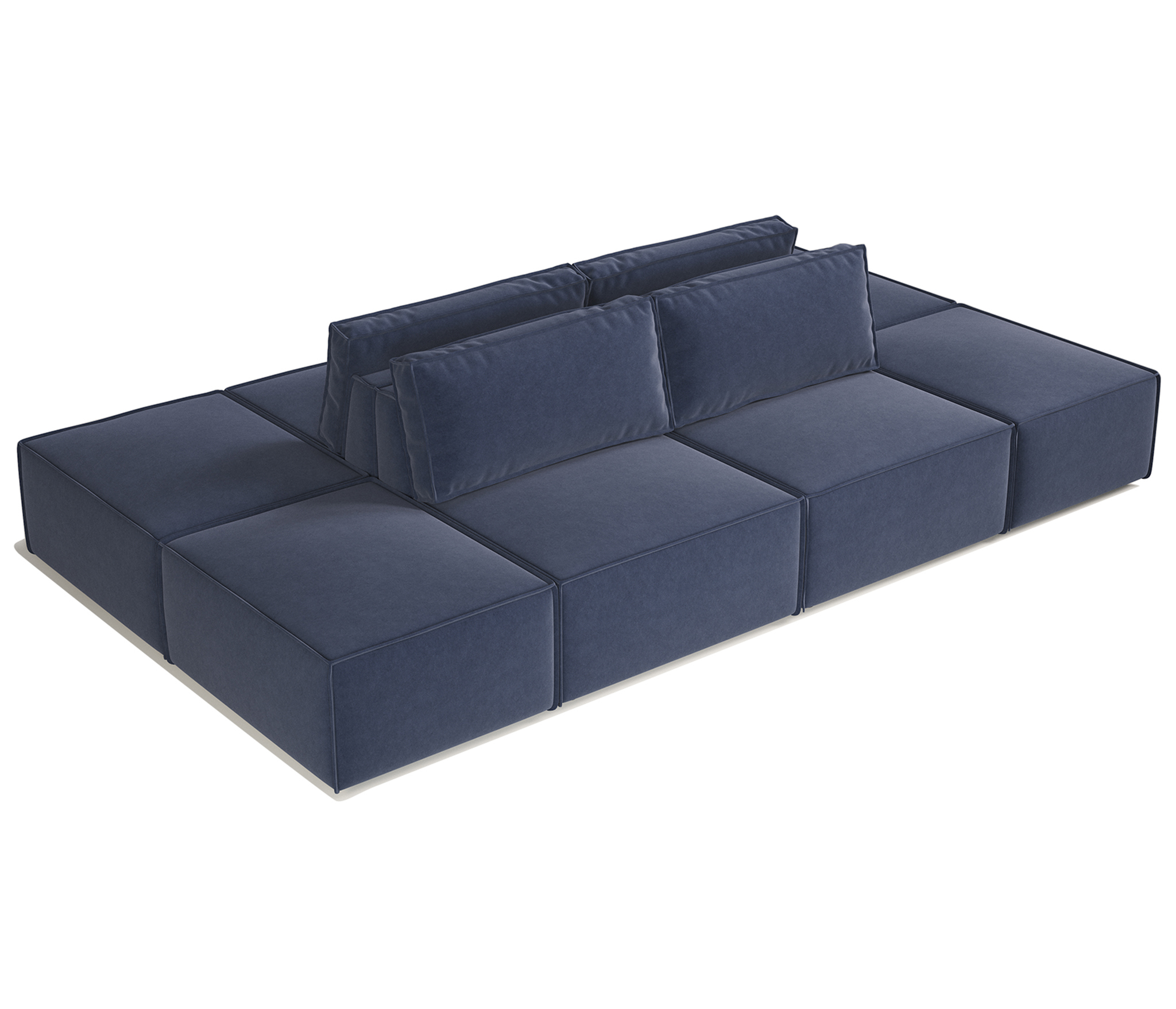 Изображение товара Модульный диван Гамма Шарм 25 340x70x180 см велюр ультра миднайт