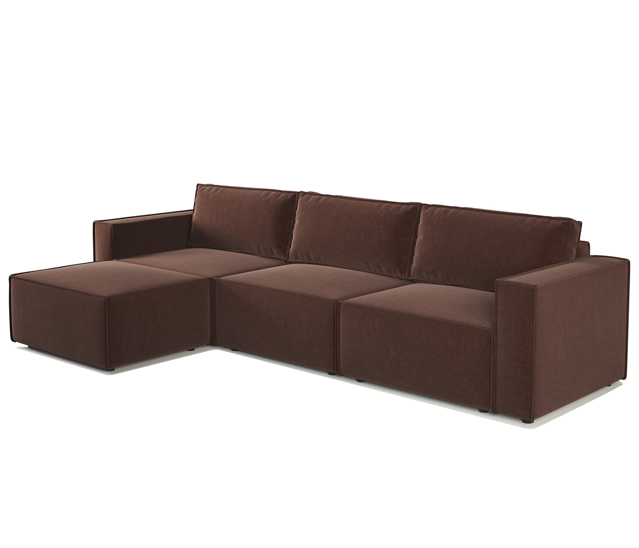 Изображение товара Модульный диван Гамма Шарм 25 велюр Дрим шоколад 327x170 см