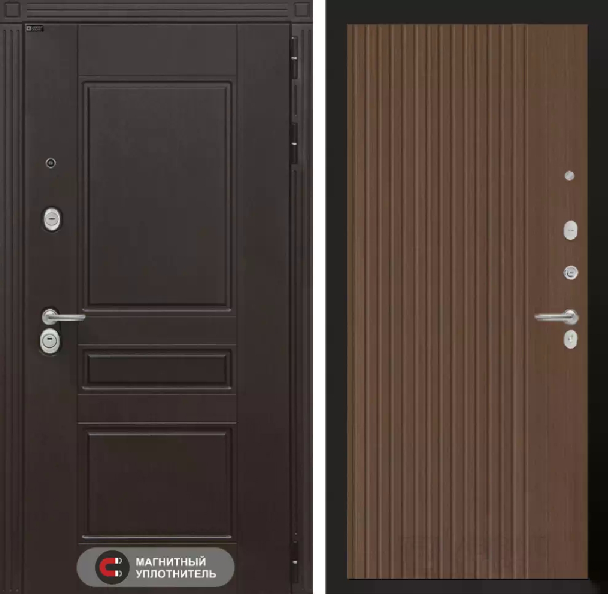 Изображение товара Входная дверь Лабиринт Мегаполис с панелью П29 правый 205x96см цвет венге/дуб кантри темный