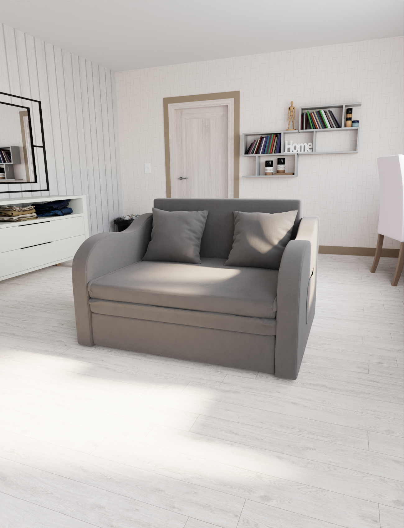 Изображение товара Раскладной диван Yorcom Бали 106x77x87 см велюр серый