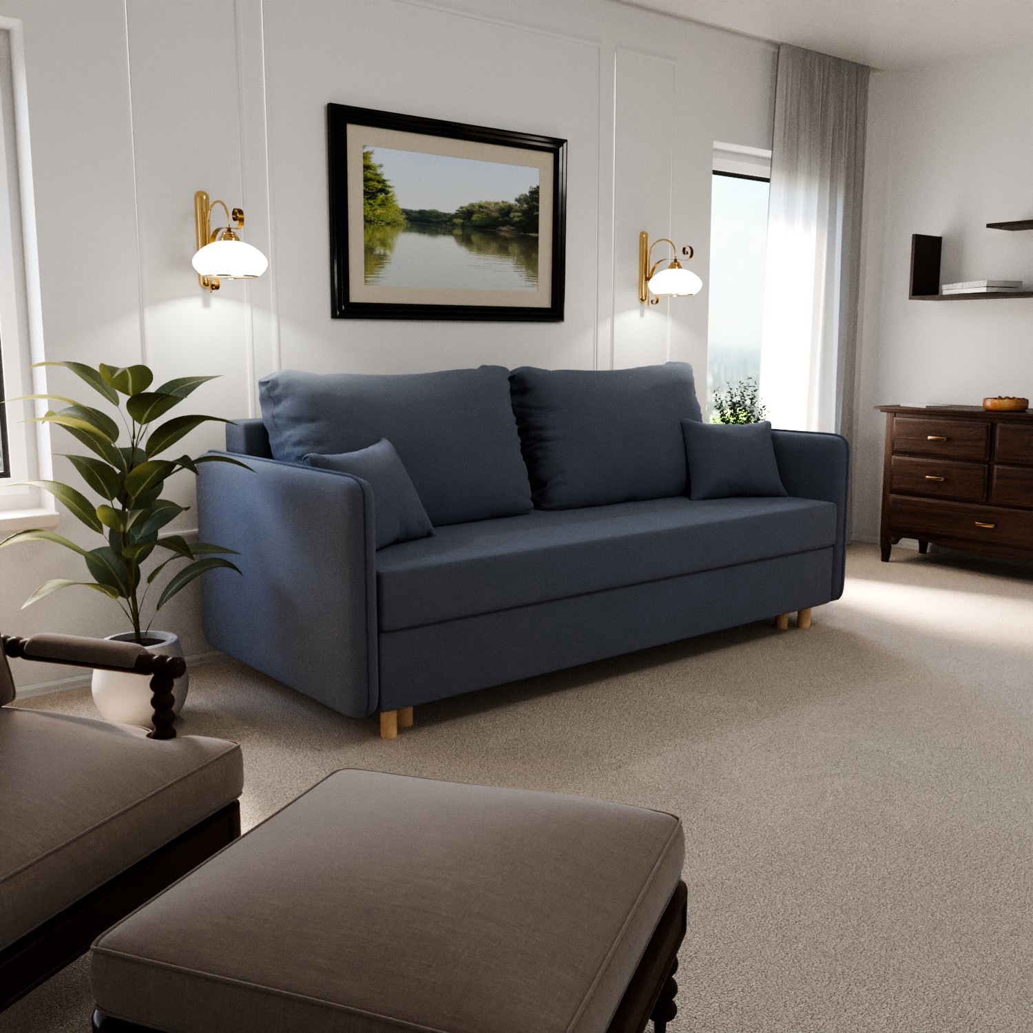 Изображение товара Раскладной диван Yorcom Комфорта_48 210x80x100 см велюр цвет серо-фиолетовый