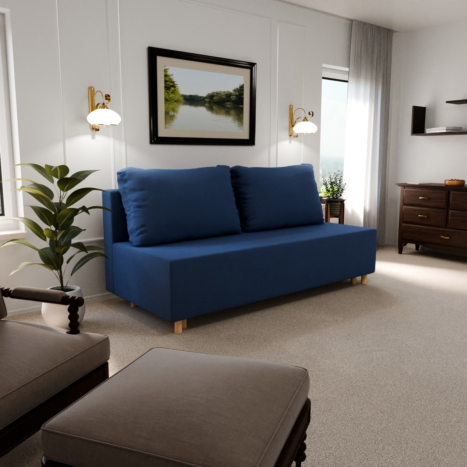 Изображение товара Раскладной диван Yorcom loft_26_NPB 190x80x100 см велюр цвет синий