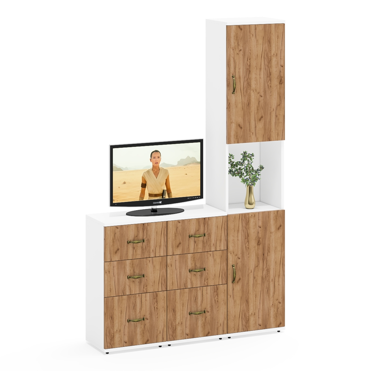 Изображение товара Модульная мебель Лидер-8 комплект пенал и две тумбы из ЛДСП современный дизайн