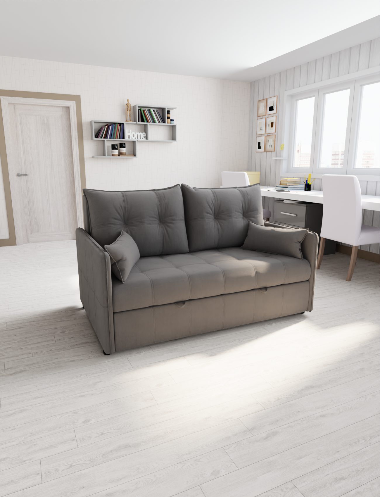 Изображение товара Раскладной диван Yorcom Палермо 32 180x92x104 см велюр цвет серый