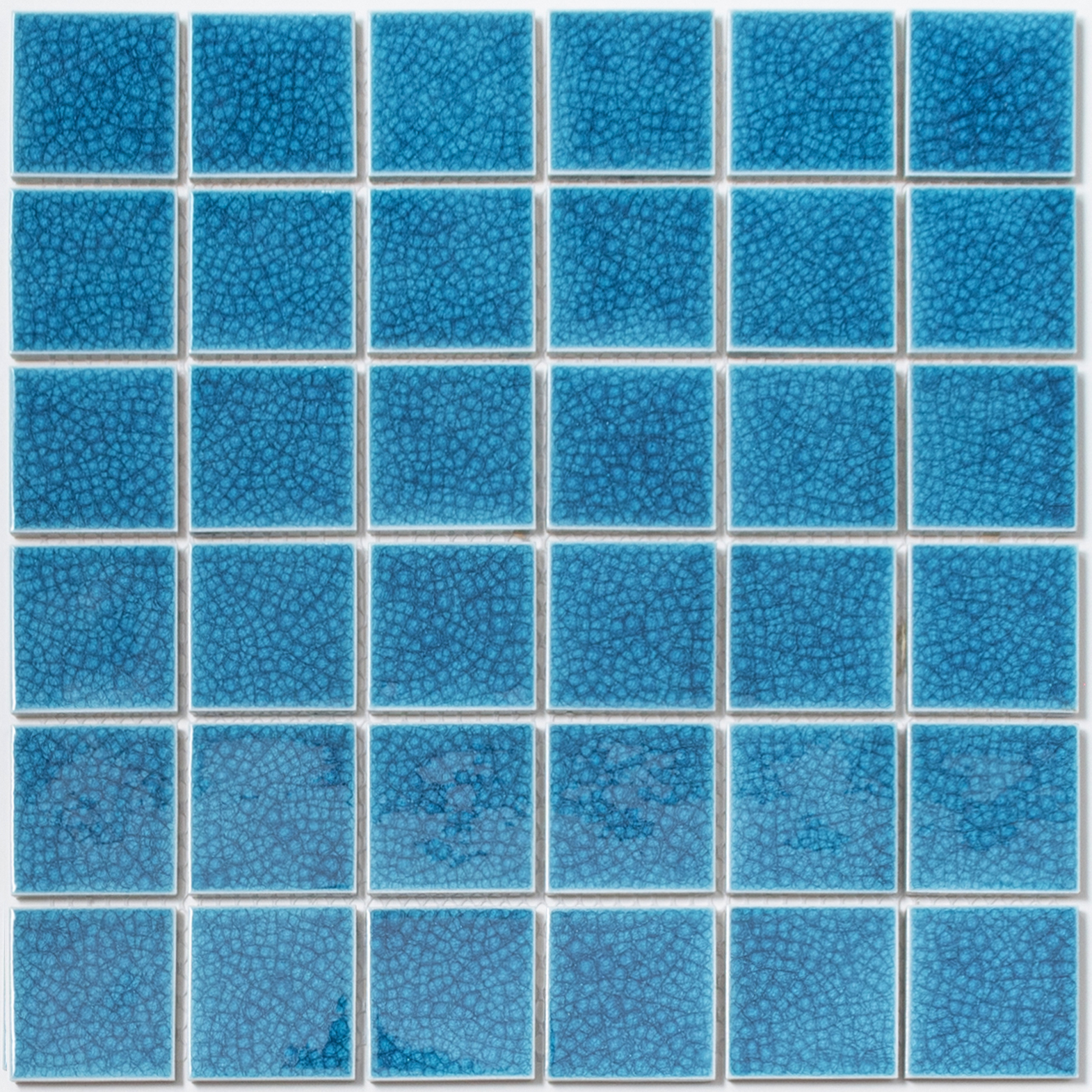 Изображение товара Декоративная керамическая мозаика NSmosaic PW4848-25 30.6x30.6 см голубой глянцевый