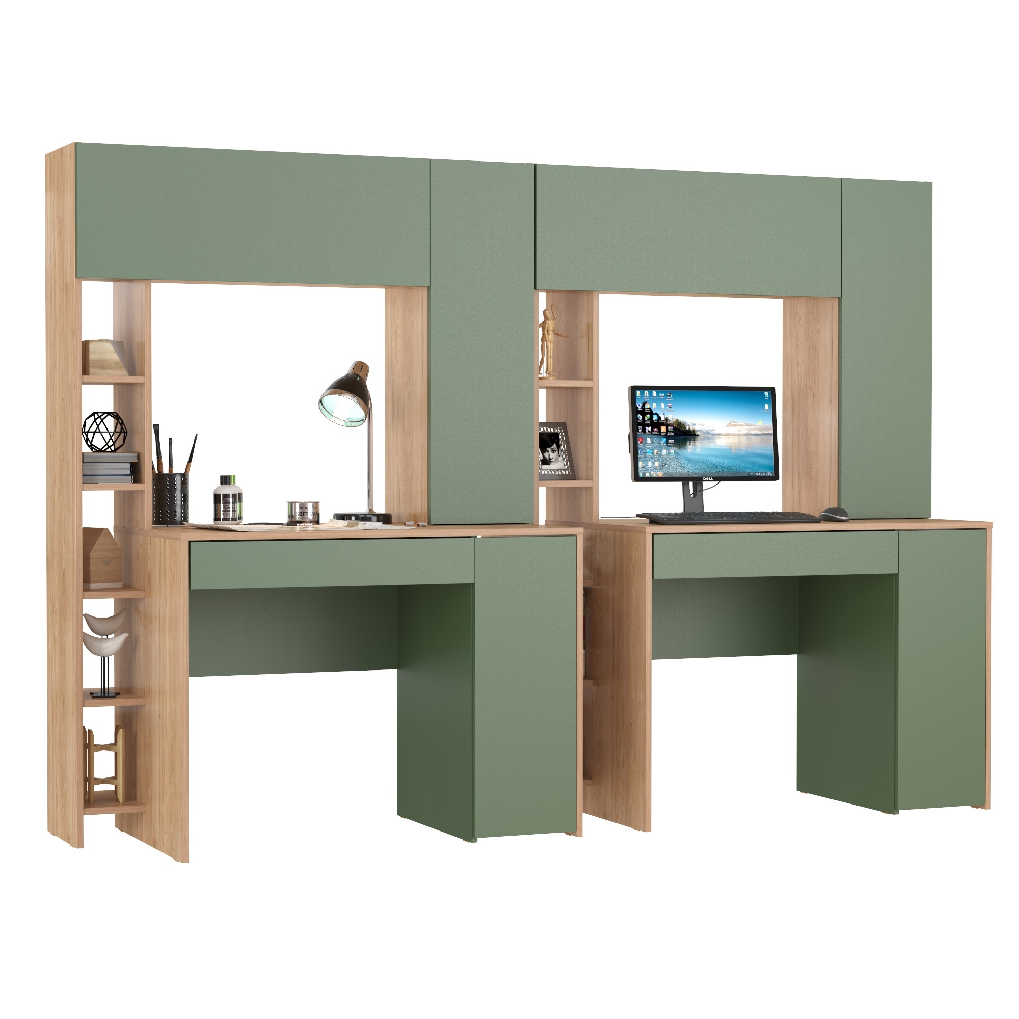 Изображение товара Офисный стол MOBI Комфорт 12.71 для двоих с тумбами и кабель-каналом