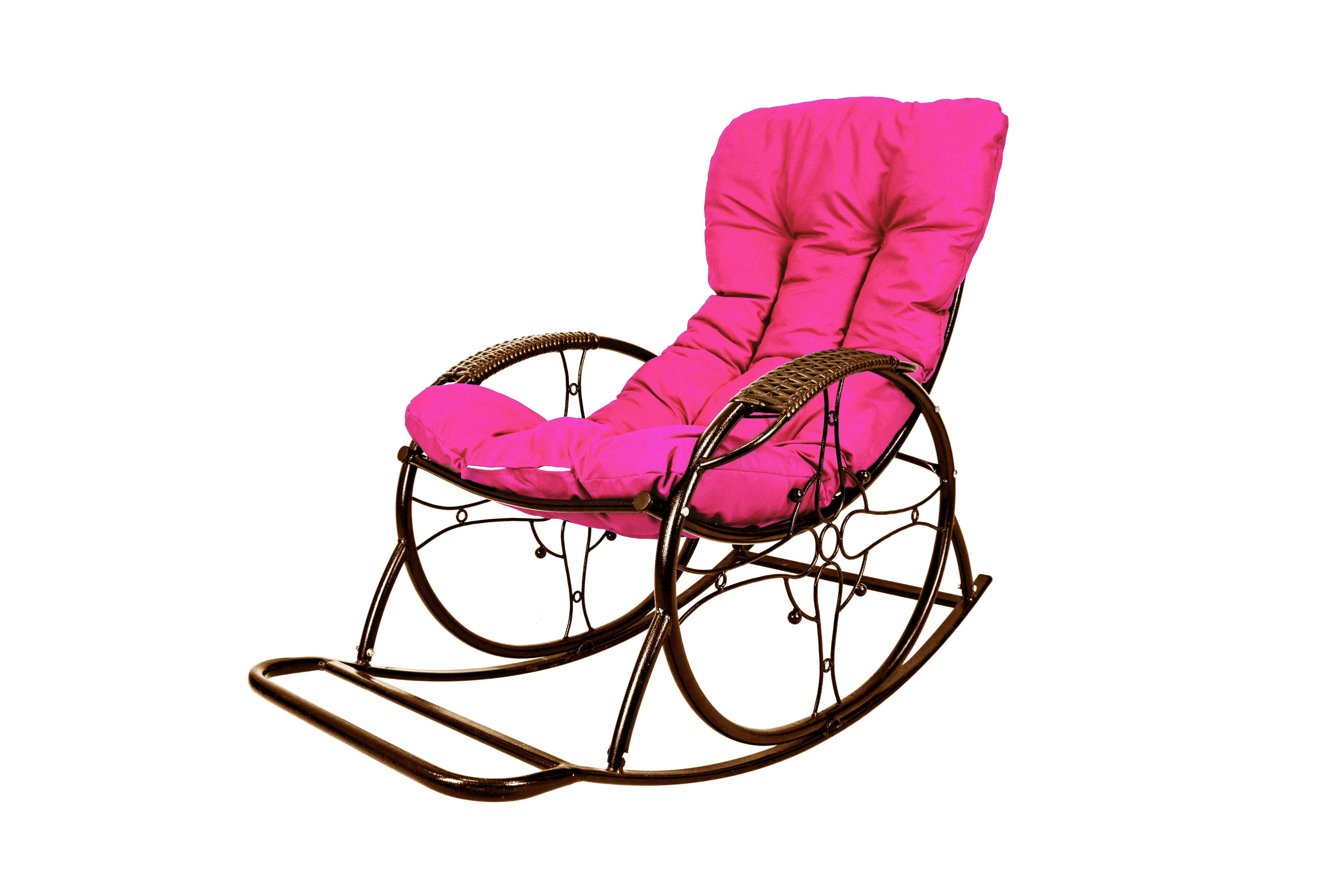 Изображение товара Кресло-качалка M-Group Люкс 11680208 с металлическим каркасом и подушками