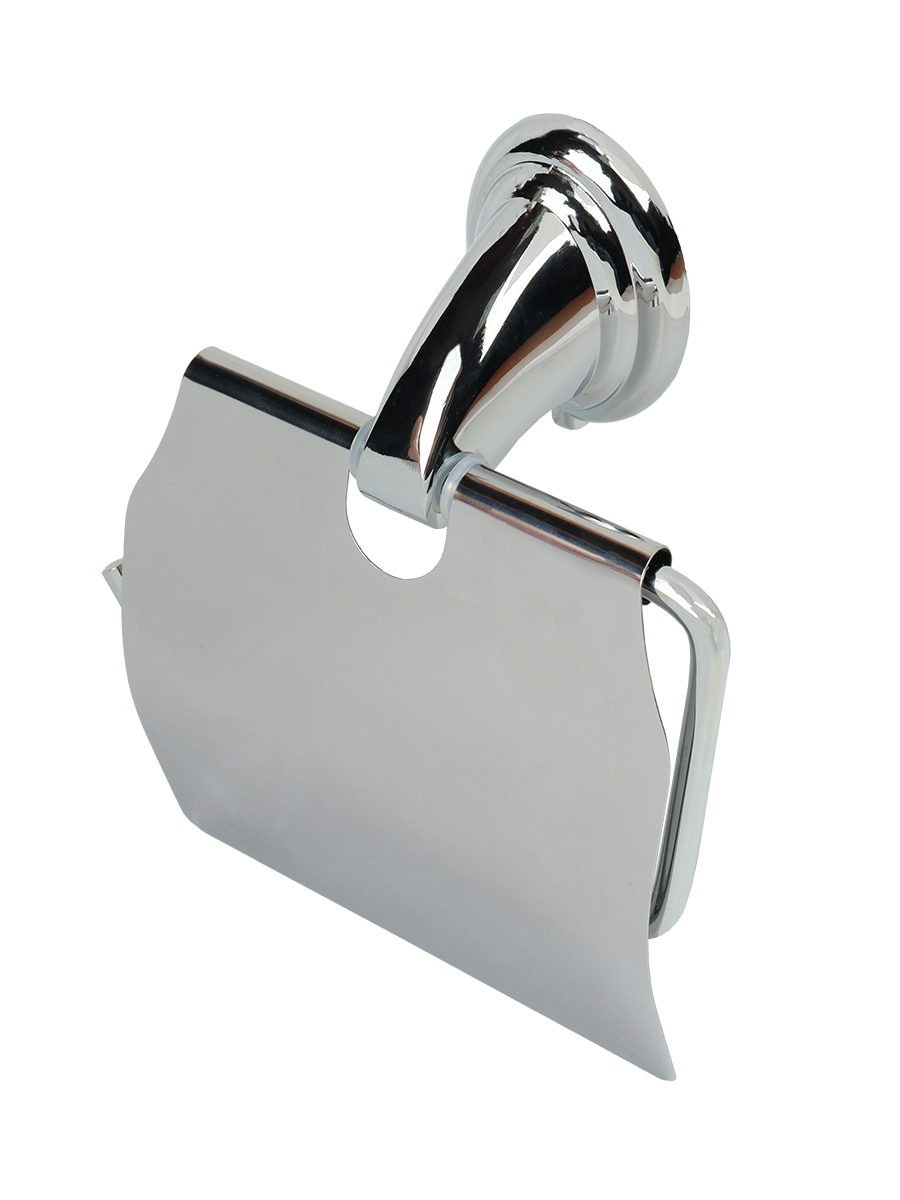 Изображение товара Держатель для туалетной бумаги Delphinium Ханна хром с крышкой, монтаж на стену