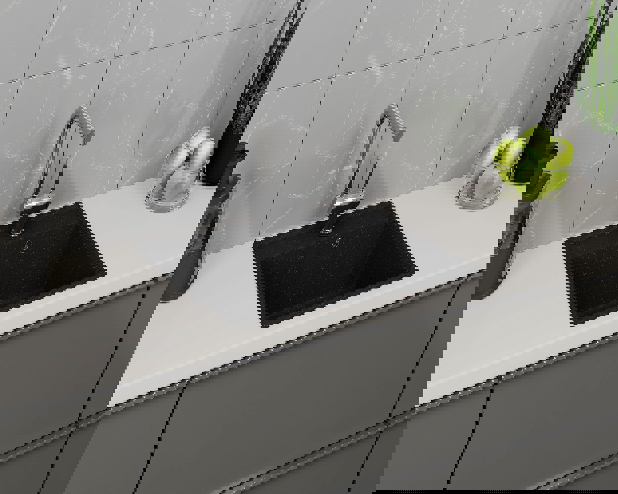 Изображение товара Раковина PR0010 без выпуска 49.50x56.50 см глубина чаши 49.50 см мрамор цвет черный камень