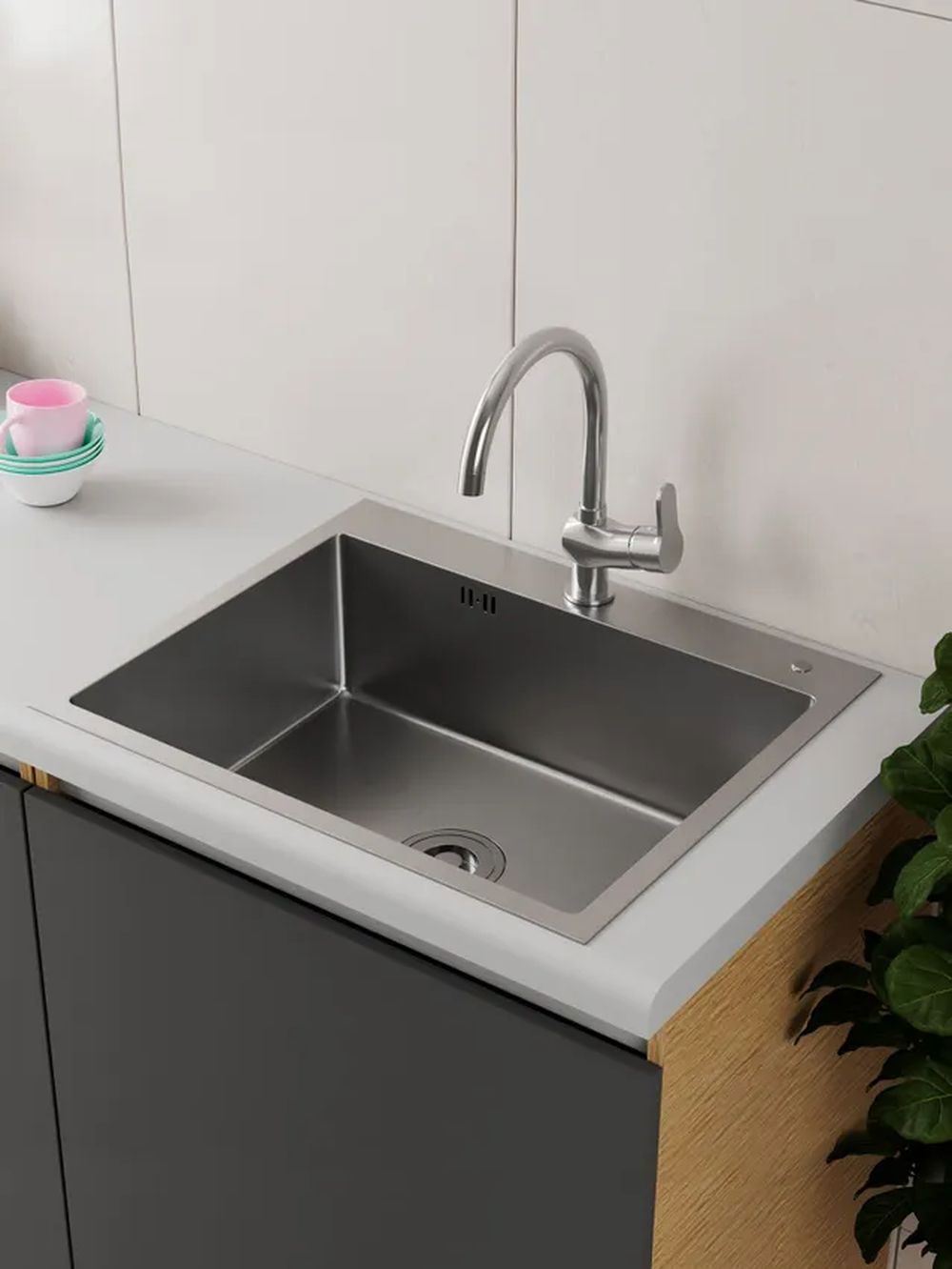 Изображение товара BAUEDGE KT5045S: 1 чаша, 45×50 см, сатиновая нержавеющая сталь