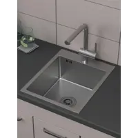 Изображение товара Мойка для кухни Bauedge KT4050S 50x40 см глубина чаши 19.5 см нержавеющая сталь цвет сатин