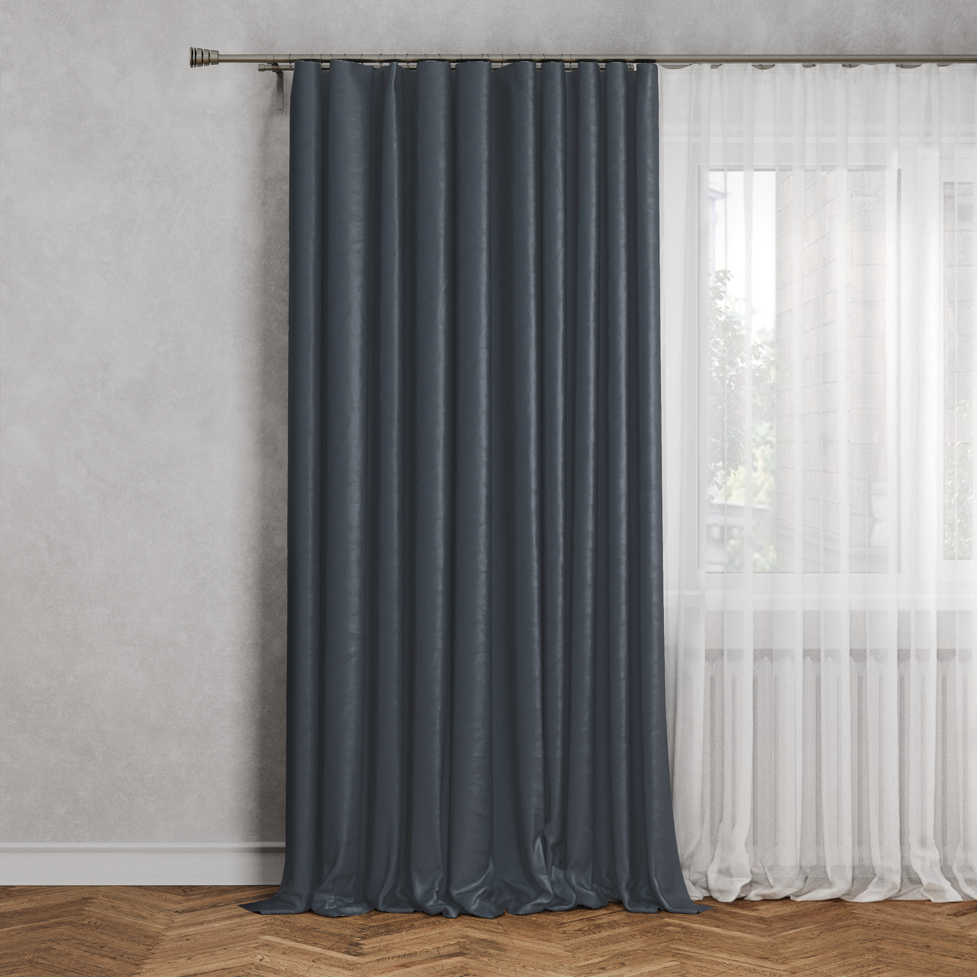 Изображение товара Штора на ленте Симона 200x280 см цвет графит