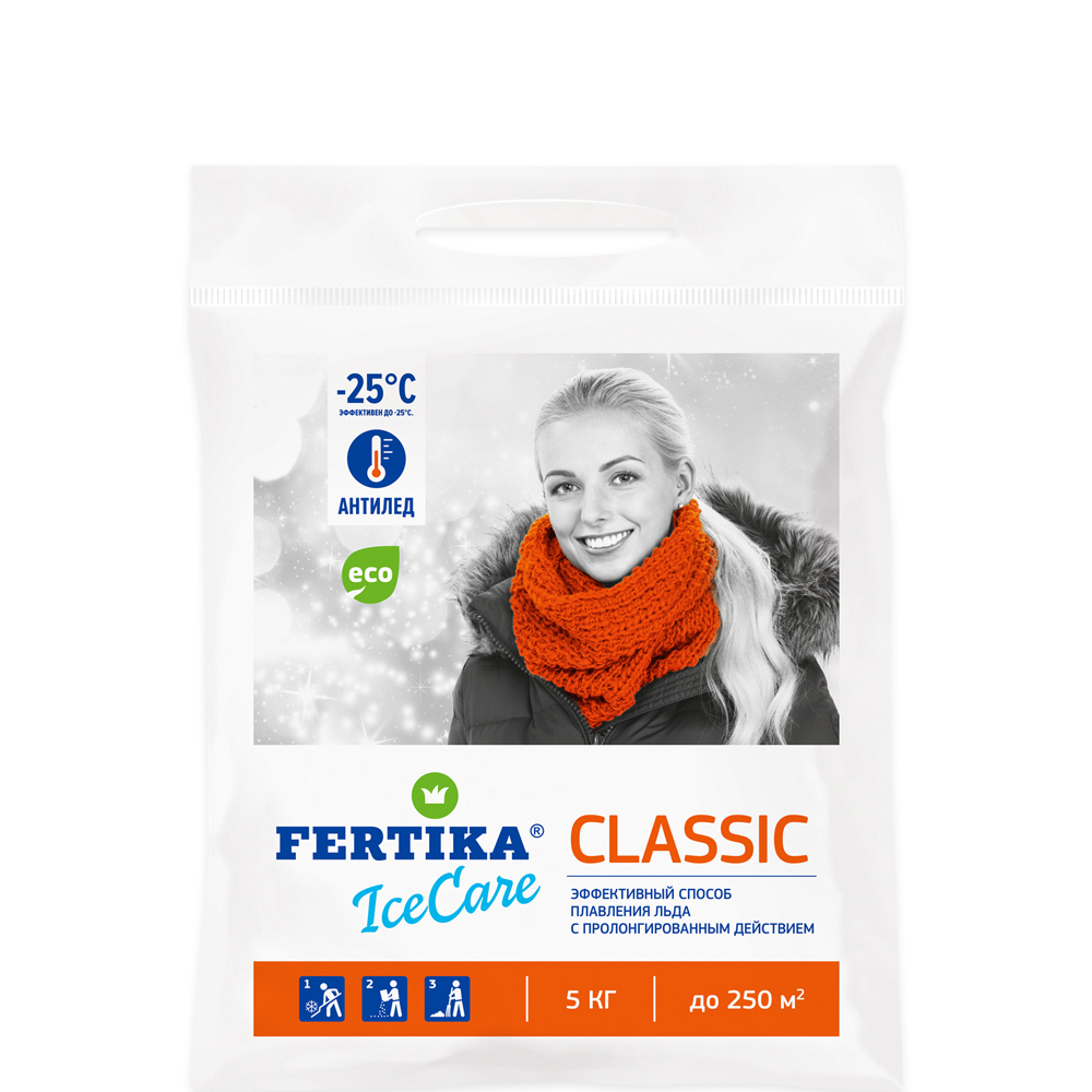 Изображение товара Противогололедный реагент IceCare Classic до -25°C 5 кг для тротуаров дорог и лестниц